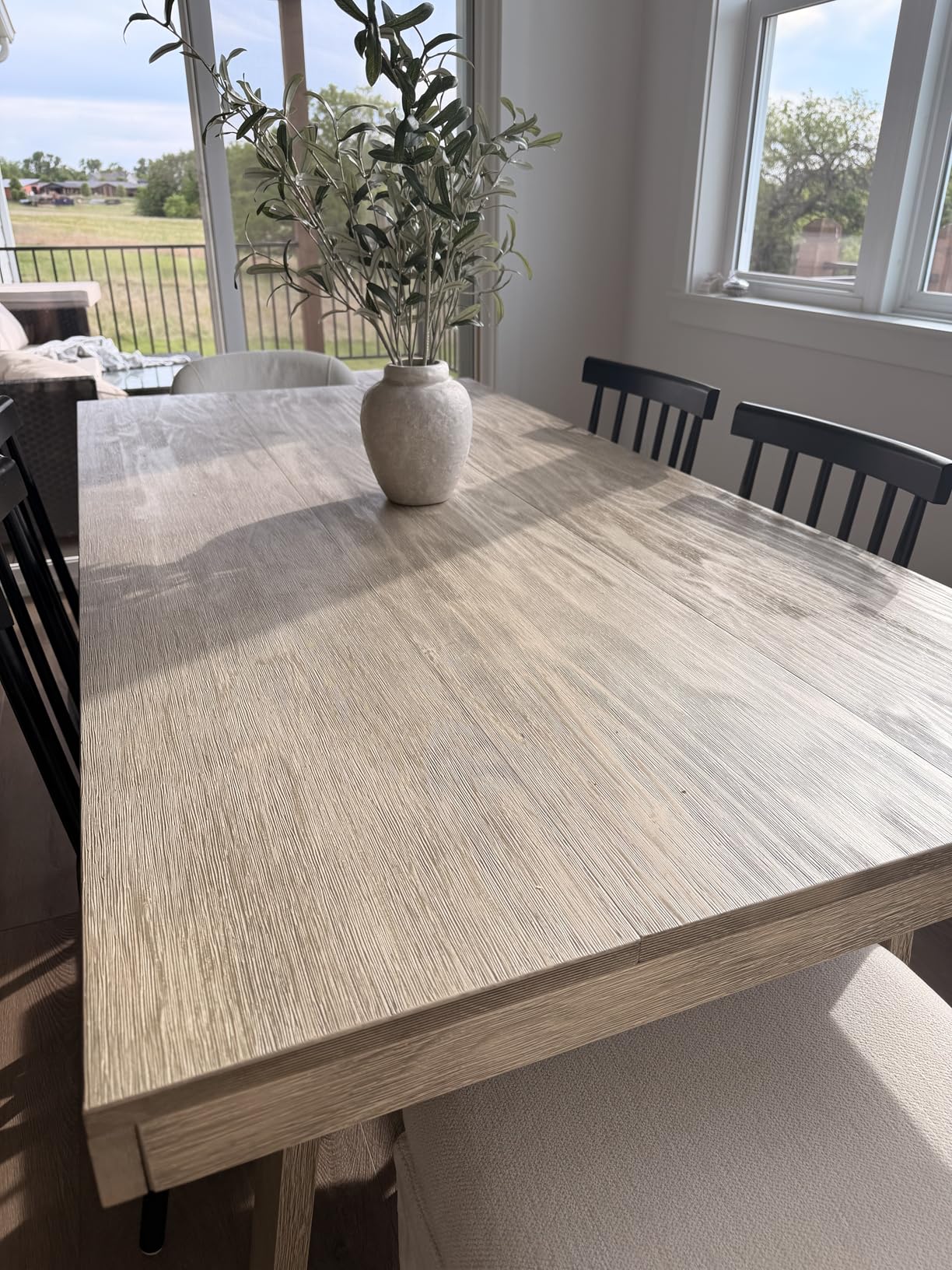 Plank+Beam 72 Inch Farmhouse Dining Table, Solid Wood Rustic Kitchen Table, Large Wooden Rectangular Dinner Table for Dining Room, Home Office, Living Room Furniture, Easy Assembly, Pecan Wirebrush customer photo 2
