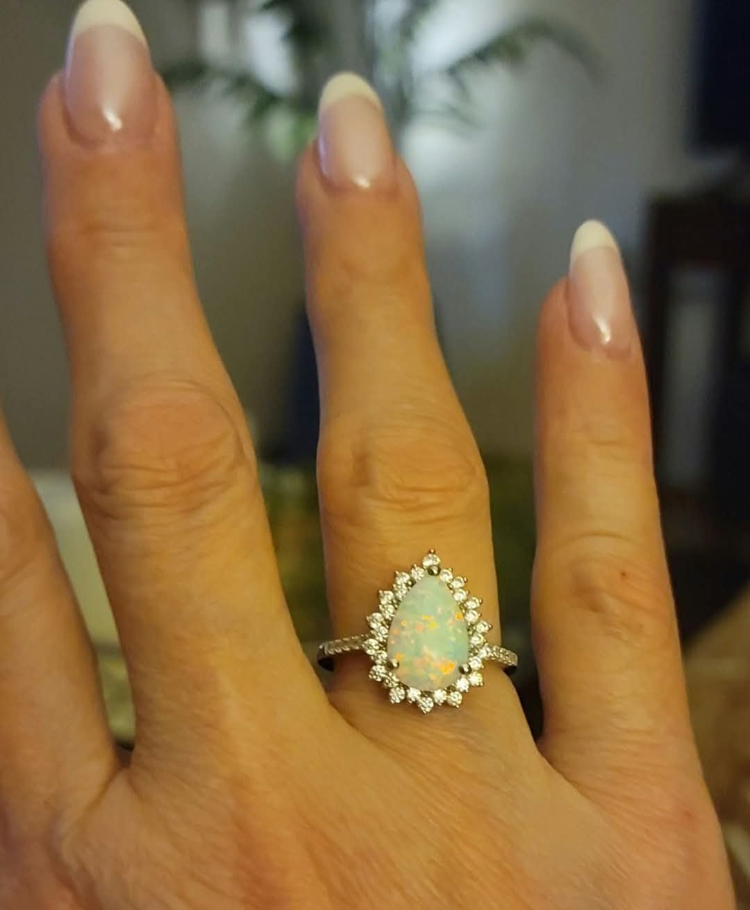 4.5 Carat Teardrop Engagement Birthstone Ring Sterling Silver Pear Cut Sapphire/Ruby/Emerald/Amethyst/Aquamarine Halo Ring Promise Anniversary Rings for Women Size 6-10 customer photo 1