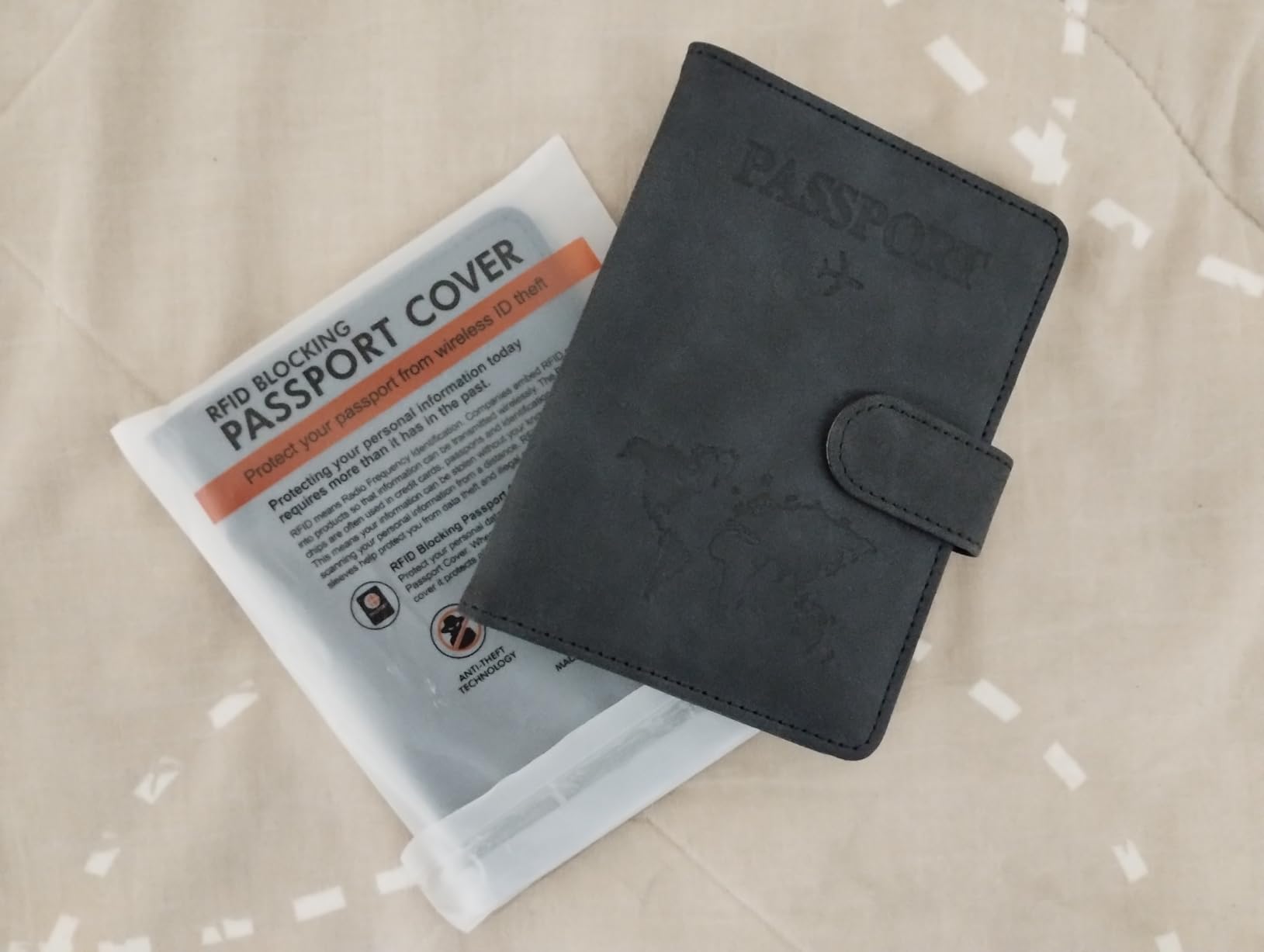 Passport Holder for Travel Essentials, Passport Wallet Cover Case for Travel Must Haves Accessories, Passport Book Holders for Women and Men (Black) customer photo 1