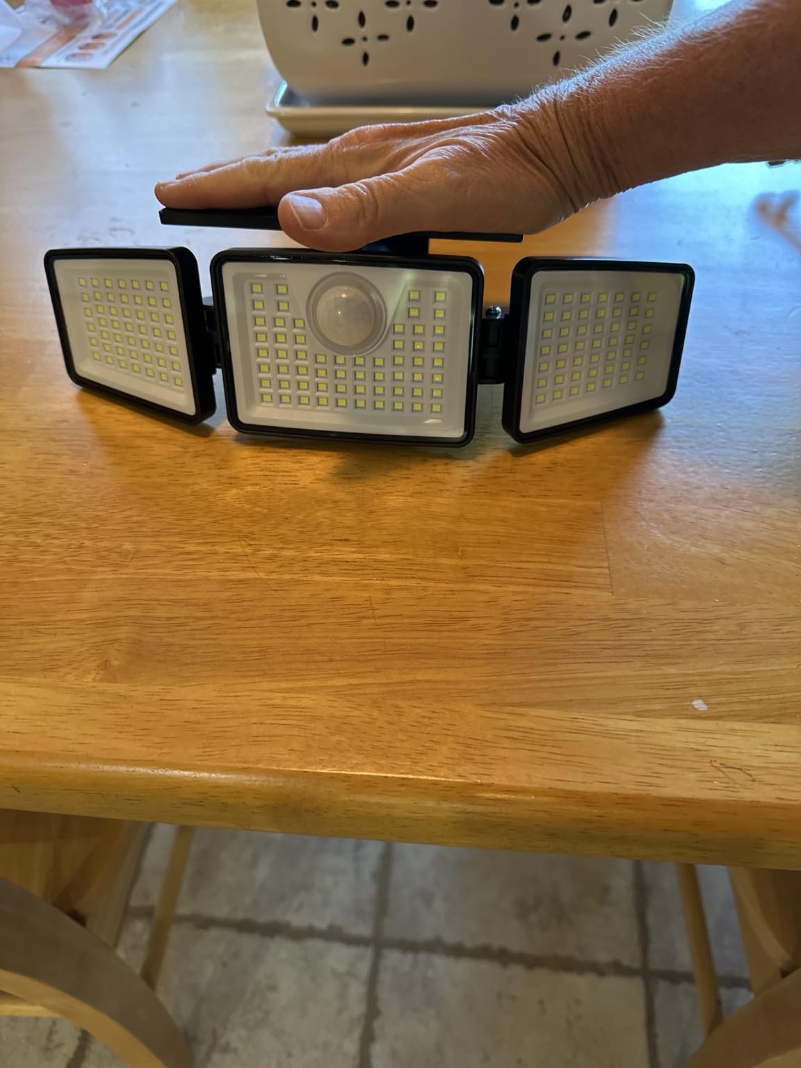 daphino 2500LM Solar Lights Outdoor with Motion Sensor,3 Head 270° Wide Angle Street Area Lights, IP65 Waterproof Security Lighting with 3 Modes(Non-Remote,2 Pcs) customer photo 1