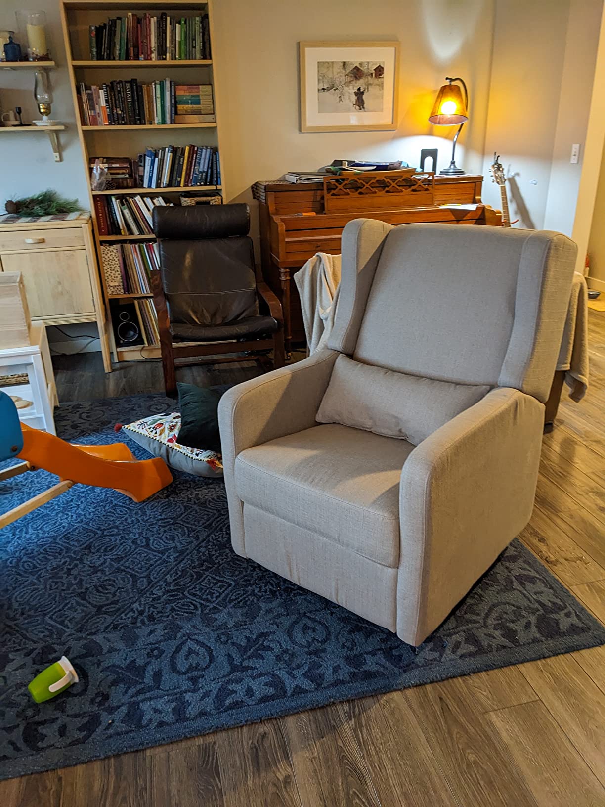 DaVinci Carter's Arlo Recliner and Swivel Glider, Water Repellent & Stain Resistant, Greenguard Gold & CertiPUR-US Certified, Performance Forest Green Linen customer photo 1