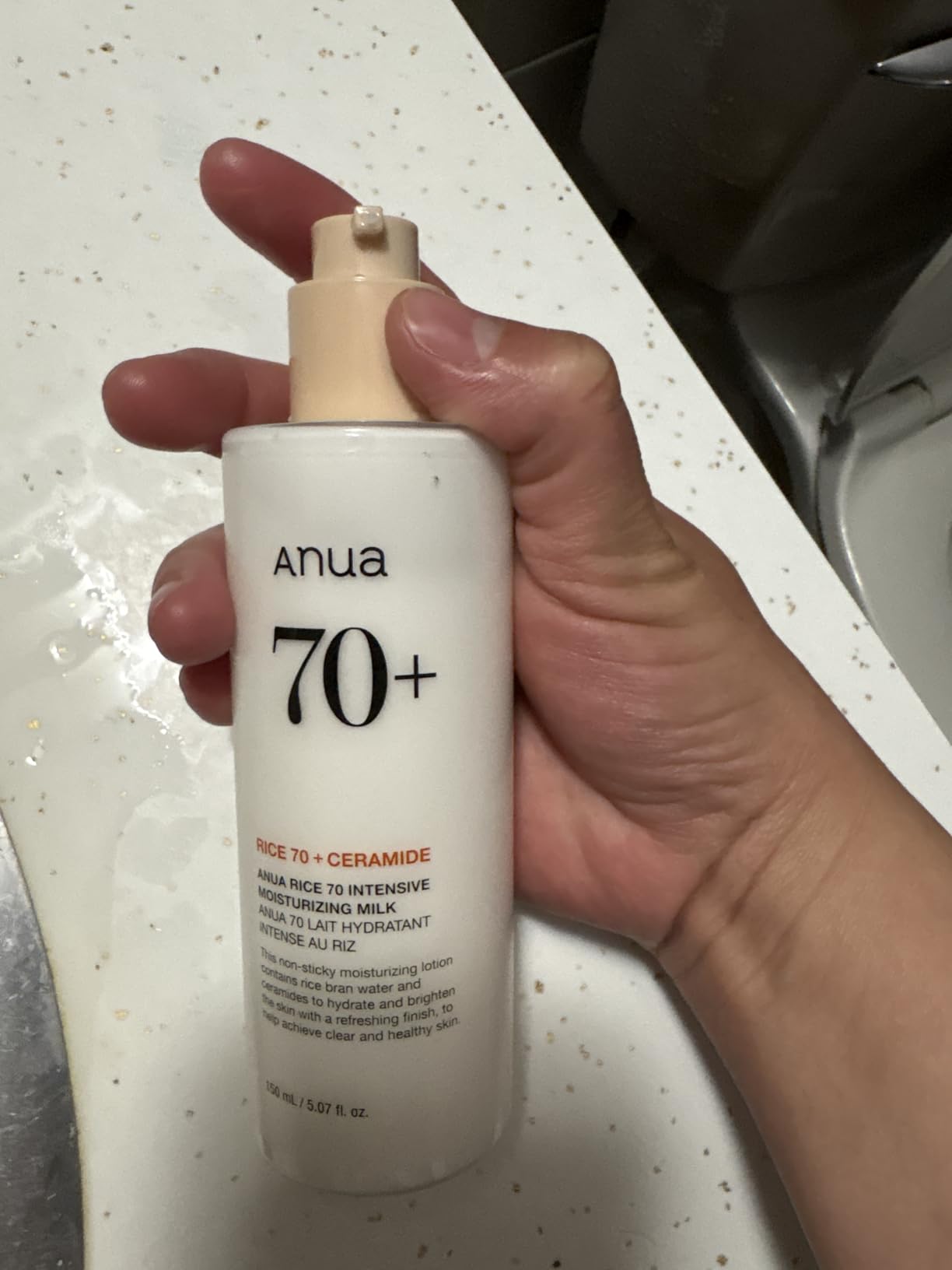 Anua Rice 70 Intensive Moisturizing Milk, Hydrating Face Lotion, Niacinamide, Ceramides, All Skin Types, Sensitive, Skin Moisture Barrier, Lightweight Nourishing, Korean Skincare, 5.07 fl.oz. customer photo 1