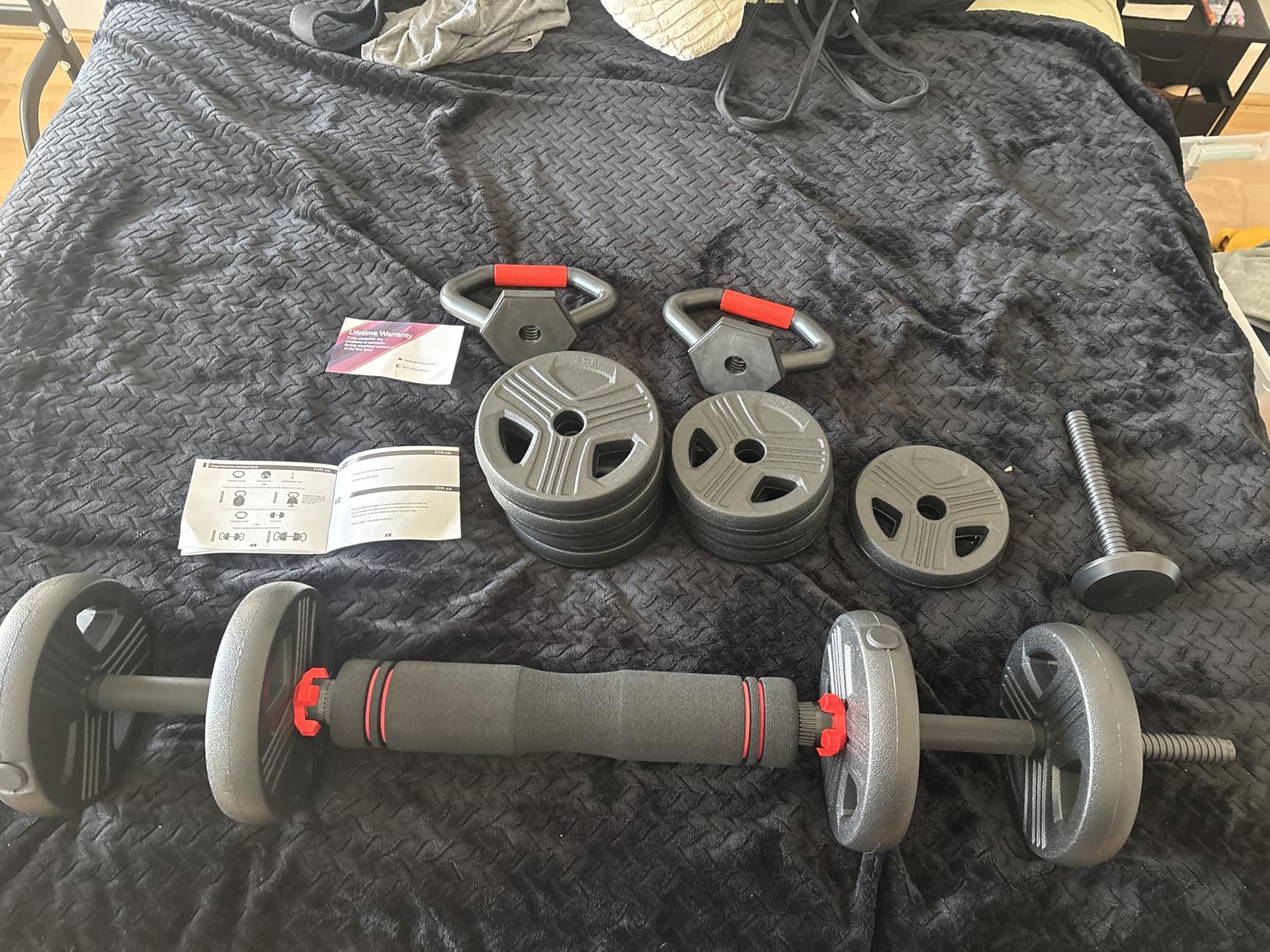 FITPLAM Adjustable Dumbbell Set, 5 in 1 Free Weights Set customer photo 1