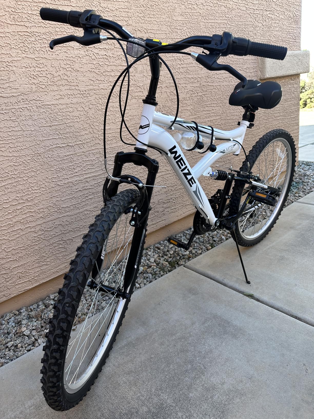 WEIZE Mountain Bike, 24 26 27.5 inch Outdoor MTB Bicycle, 6/18-Speed High-Carbon Steel Dual Full Suspension, Adjustable Ergonomic Seat for Men Women Adult Youth Cycling with Suspension Fork customer photo 2