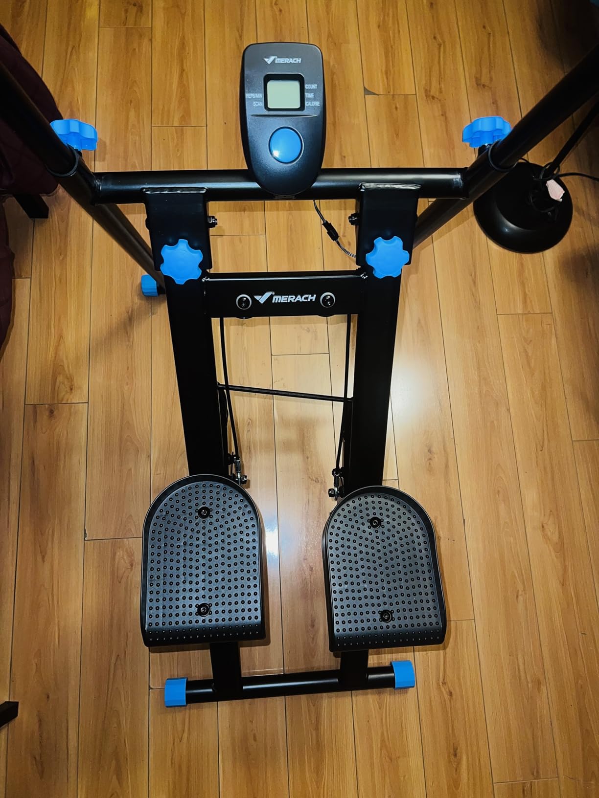 MERACH Stair Stepper for Home Gym Exercise, New Version Stairmaster for Full-Body Workout, Compact Folding Stair Climber with Extended Step Range, Adjustable Handlebar/Pedal customer photo 1