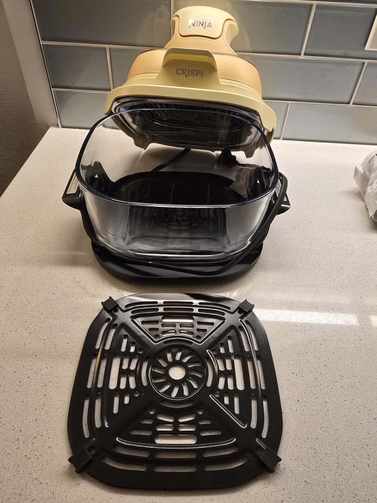 Ninja Crispi 4-in-1 Glass Air Fryer | With Non-Toxic 4QT & 6-Cup Glass Containers & Lids | Microwave, Freezer, Dishwasher Safe | 450°F Max Temp |1500 Watt | Cyberspace | FN101GY customer photo 2