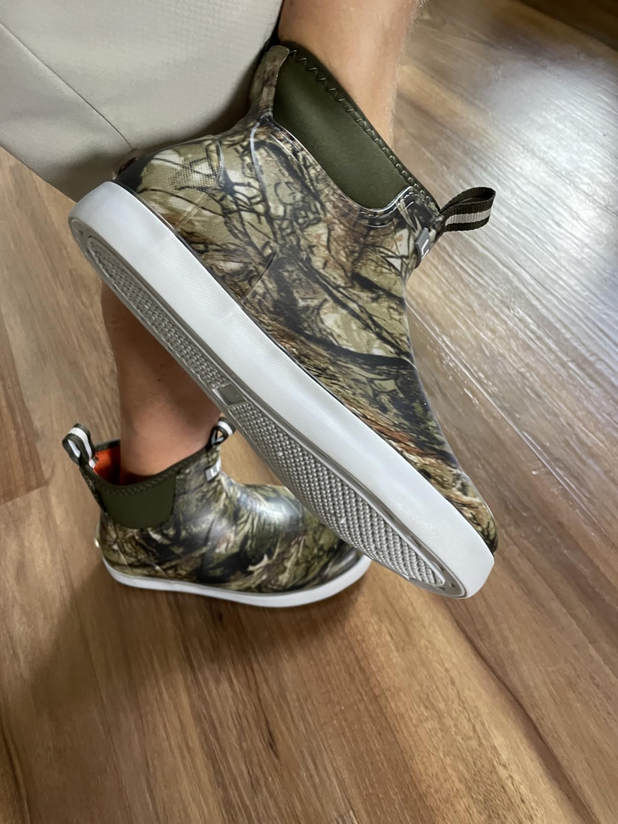 Men's Deck Boots, Waterproof Ankle Rain Boots Men Anti-Slip Traction, Outdoor Rubber Fishing Garden Boots customer photo 2