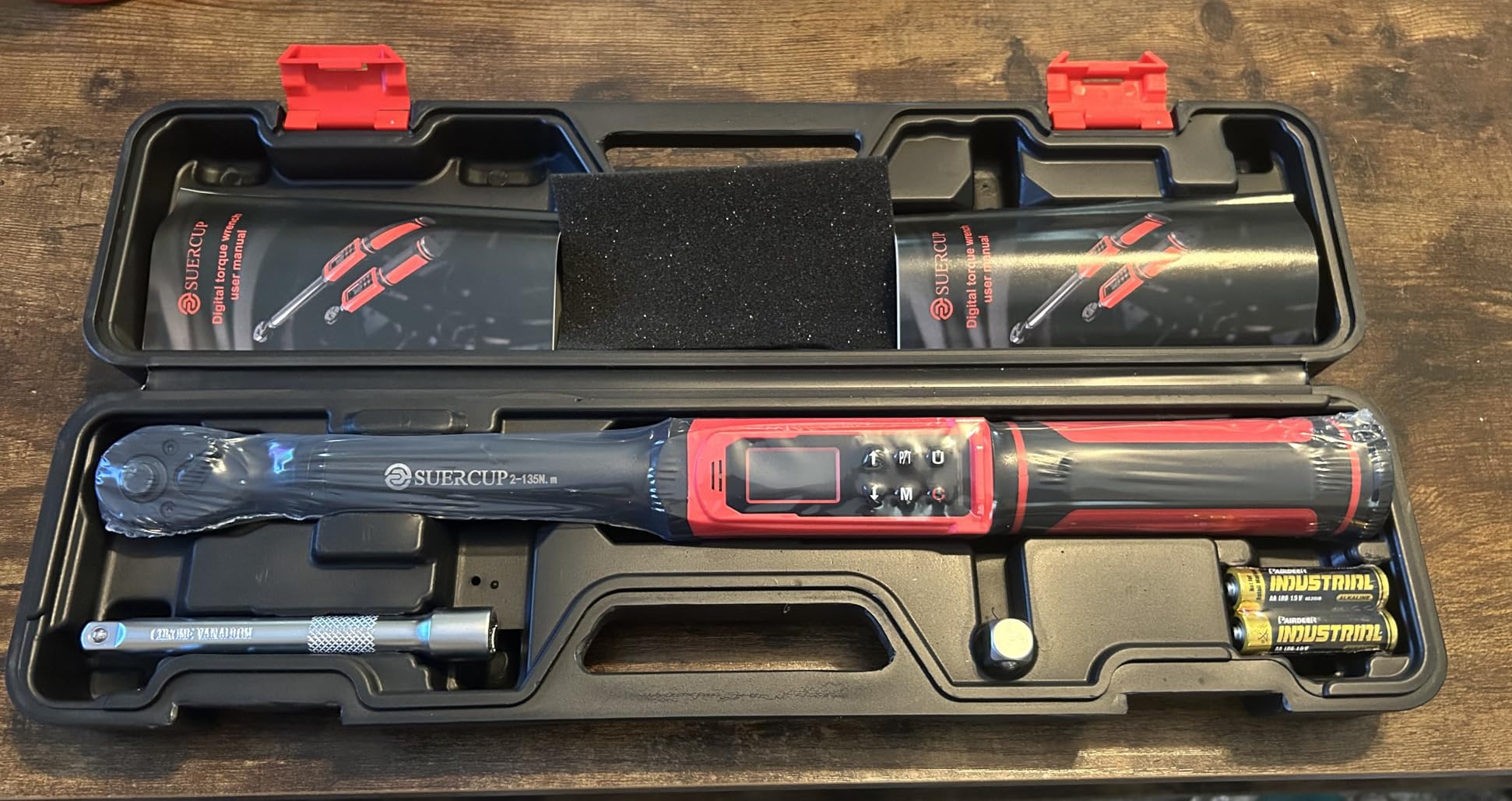 SUERCUP 3/8-inch Digital Torque Wrench(1.5-99.6Ft.Lb/2-135Nm) ±1% Accuracy Digital Torque Wrench with Vibration, Buzzer,LED Notification and Five Units of Measure, for Motorcycle, Auto Repair customer photo 2