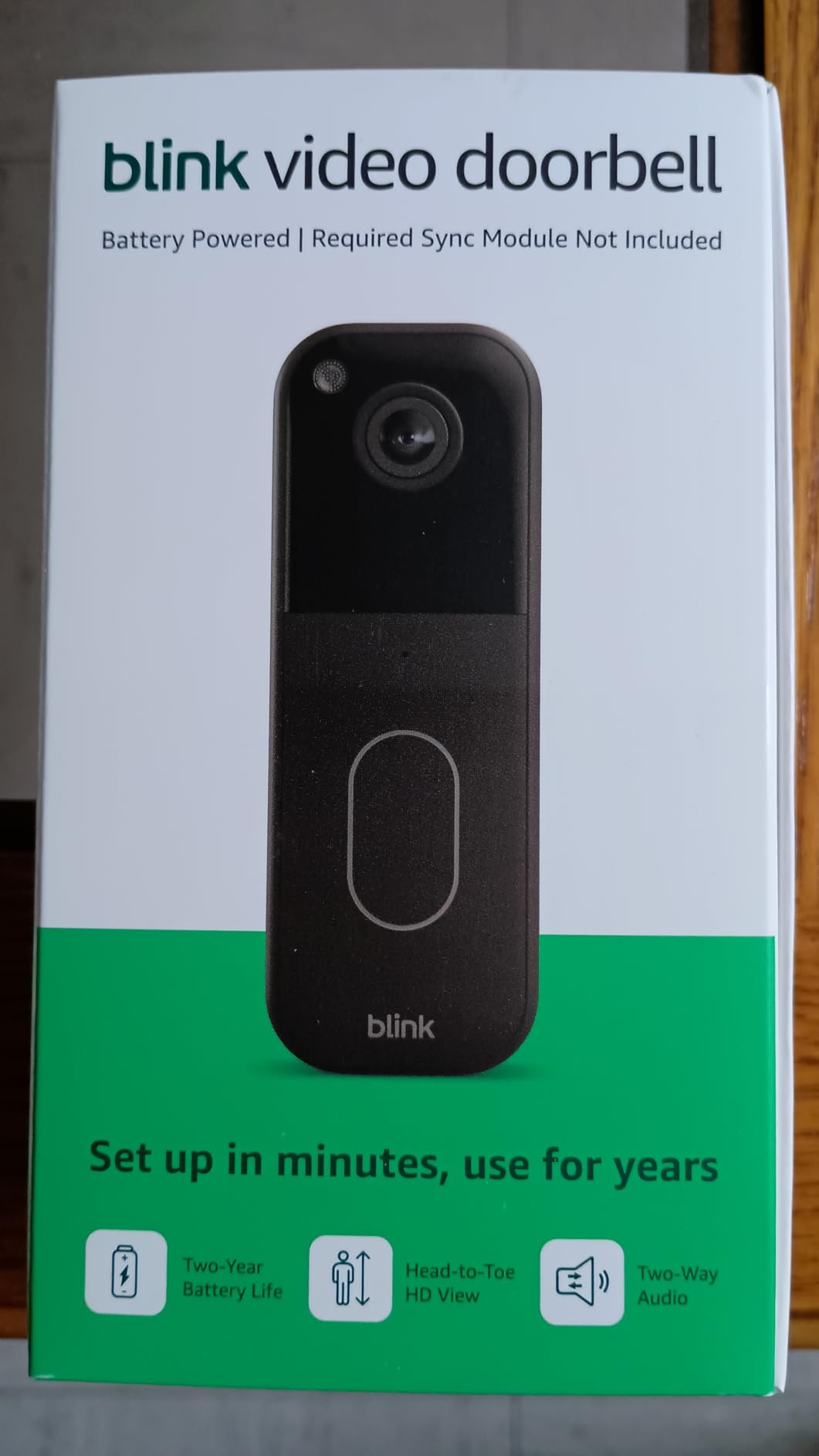 Blink Video Doorbell - Head-to-toe HD view, two-year battery life, and simple setup. Required Sync Module not included - Add-On (Black) customer photo 2