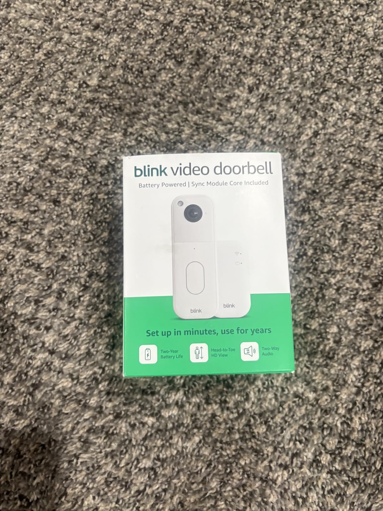 Blink Video Doorbell - Head-to-toe HD view, two-year battery life, simple setup. Sync Module Core included - System (Black) customer photo 1