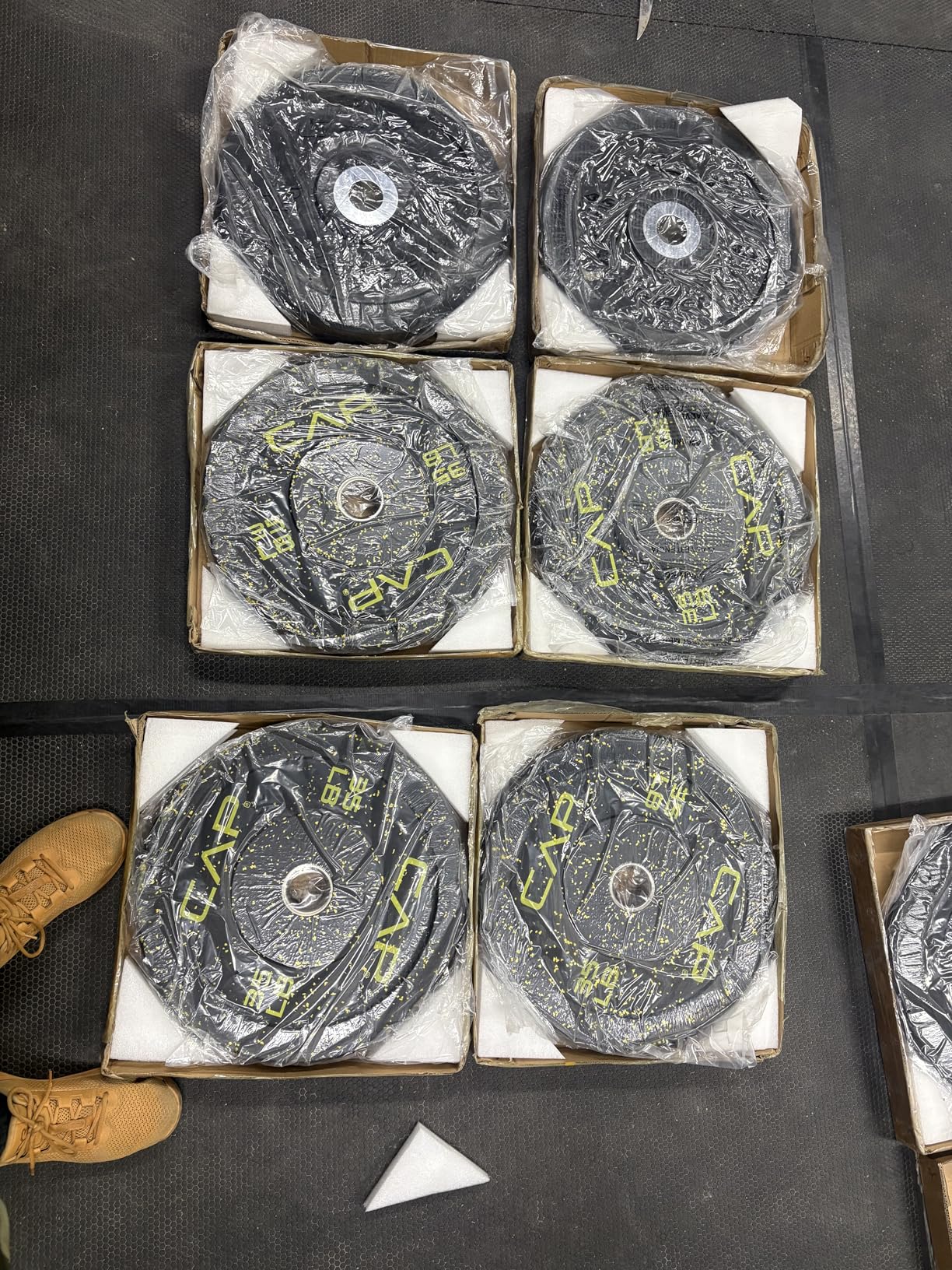 CAP 2-inch Olympic Bumper Plate Weight Set | 100-370 lbs | Multiple Colors | Storage Rack Optional customer photo 1