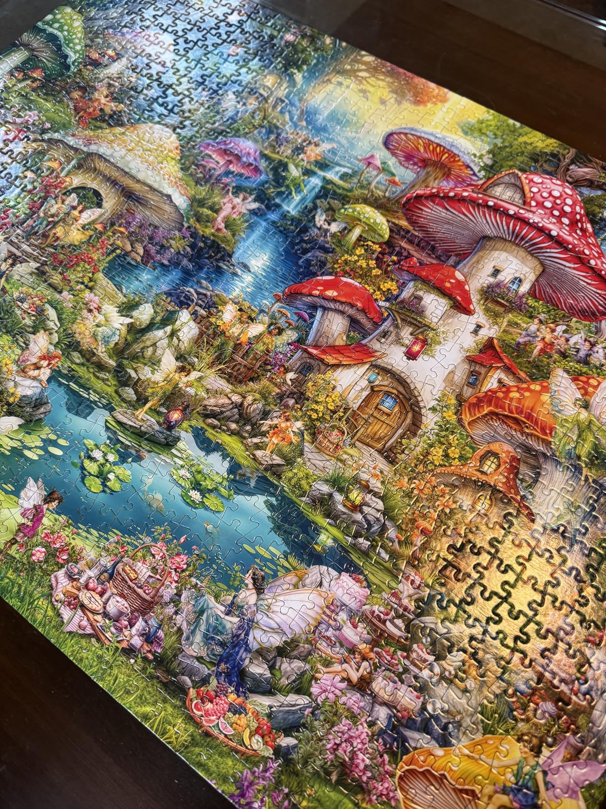 Buffalo Games Aimee Stewart Merry Mushroom Cottage 1000 Piece Jigsaw Puzzle - Rectangular, Fantasy Theme - Puzzles for Adults - Full-Color Poster - Recycled Board customer photo 2