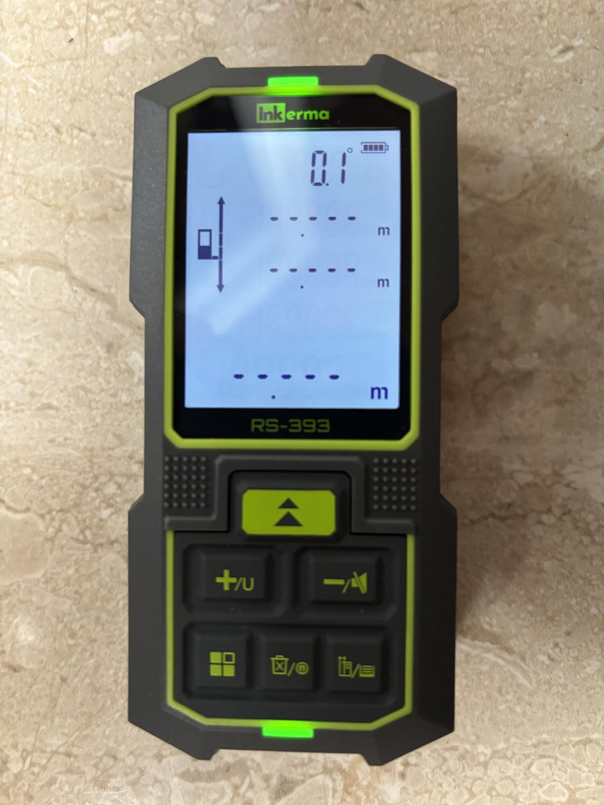Inkerma Dual Laser Measurement Tool, 393Ft/120M Bilateral Laser Distance Meter, Rechargeable Laser Measure with Ft/in/M Multiple Units, Angle Sensor, Pythagorean Mode, Area and Volume customer photo 2