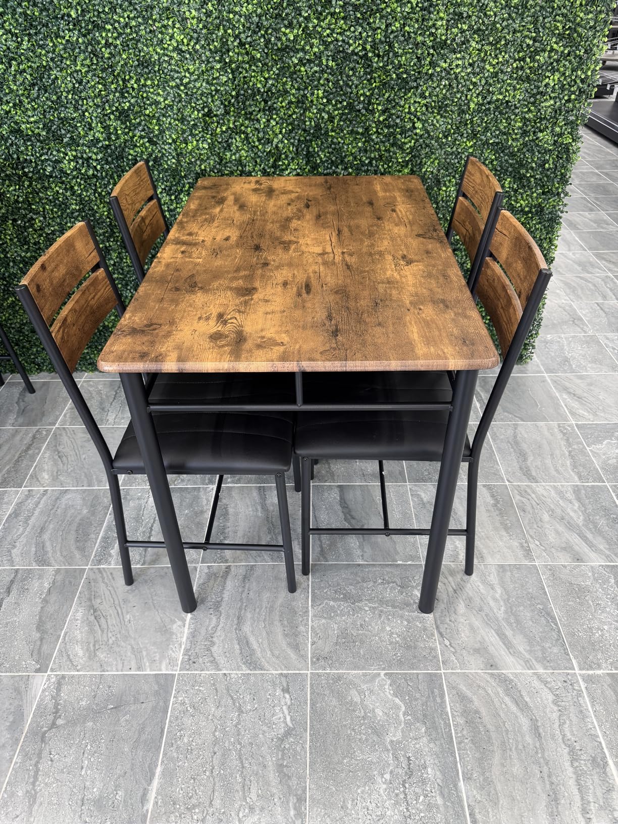 IRONCK Dining Table Set for 4, Wood Kitchen Table with Upholstered Chairs for Kitchen Room and Small Spaces, Rustic Brown customer photo 1
