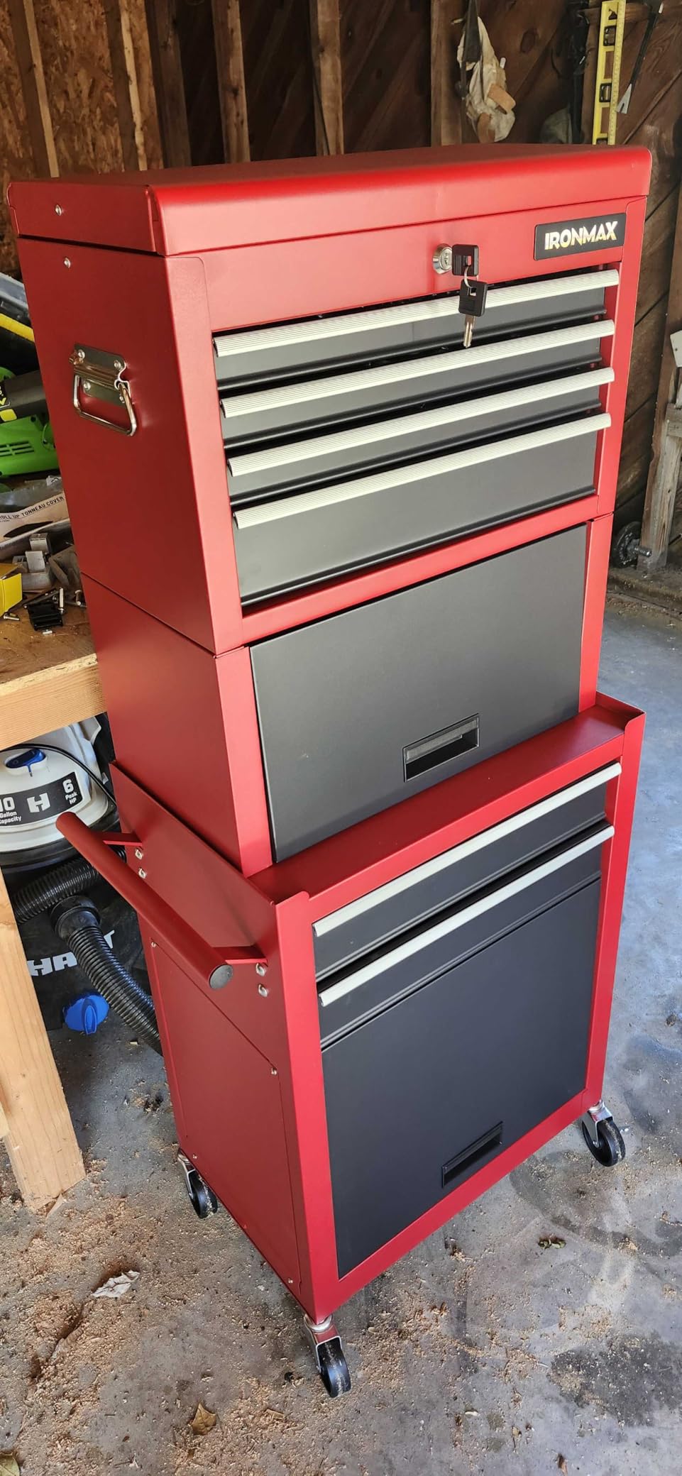 Goplus Tool Chest, 5 Drawers Rolling Tool Cabinet with Detachable Top Toolbox, Universal Lockable Wheels, Lock Bar, Protective Liner & Tool Rack, Metal Tool Storage Cart for Garage Workshop customer photo 1