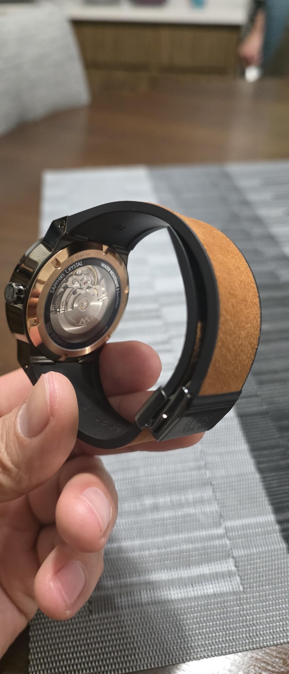 Movado Bold Fusion Men's Luxury Automatic Watch - Swiss Self-Winding Movement, Fabric Rubber Strap, Water Resistance 50 Meters (5ATM) - Classic Timepiece - Gift for Him - 43.5mm customer photo 2