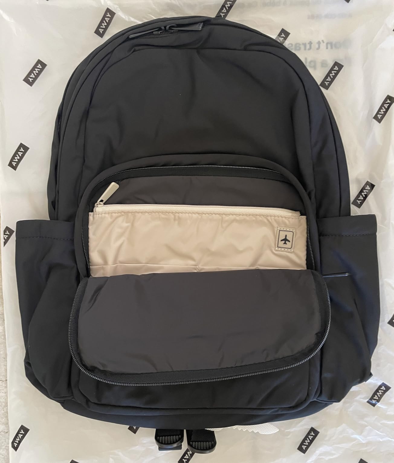 Featherlight Large Backpack for Travel & Work - Ergonomic Lightweight Bag with 16 Inch Laptop Sleeve, Passport Pocket & Trolley Sleeve, Jet Black customer photo 2