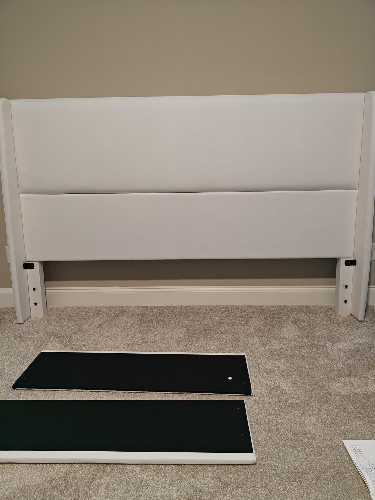 AMERLIFE Lift Up Storage Bed Queen Size Linen Upholstered Platform Bed Frame, Hydraulic Storage, Modern Wingback Headboard, No Box Spring Needed, Khaki customer photo 2