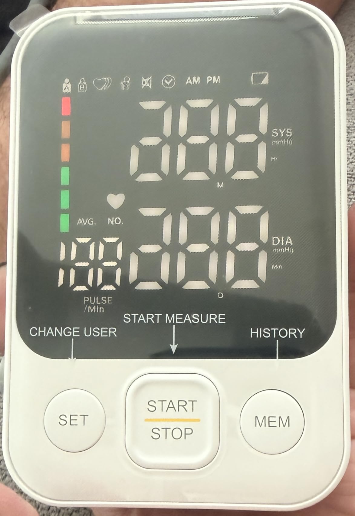 Blood Pressure Monitor Upper Arm Machine Accurate Adjustable BP Cuff Kit LED Backlit Display 2 Users 240 Sets Memory Includes Storage Bag customer photo 2