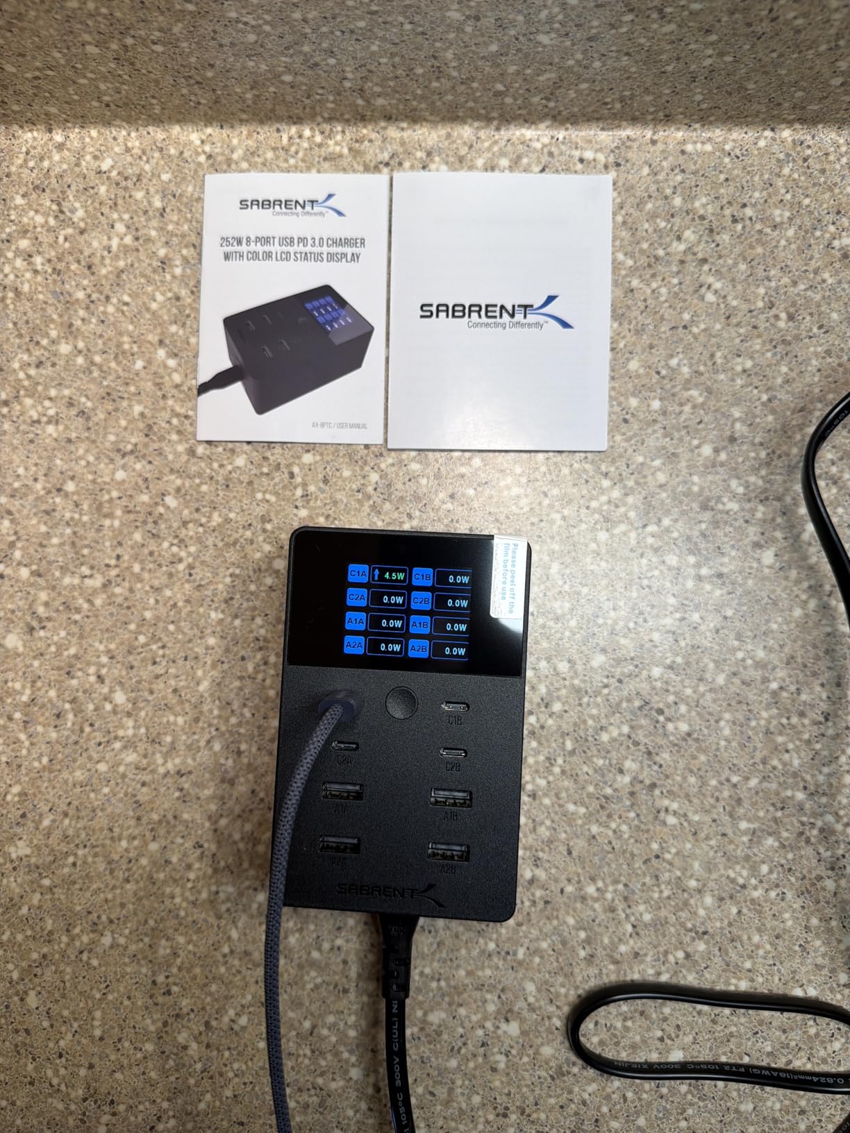 SABRENT VOLTIK Charging Station, 252W 8-Port USB C and USB A Desktop Charger, UL Certified with Real-Time LCD Display, Fast Charging for MacBook, iPhone, Samsung and More customer photo 1