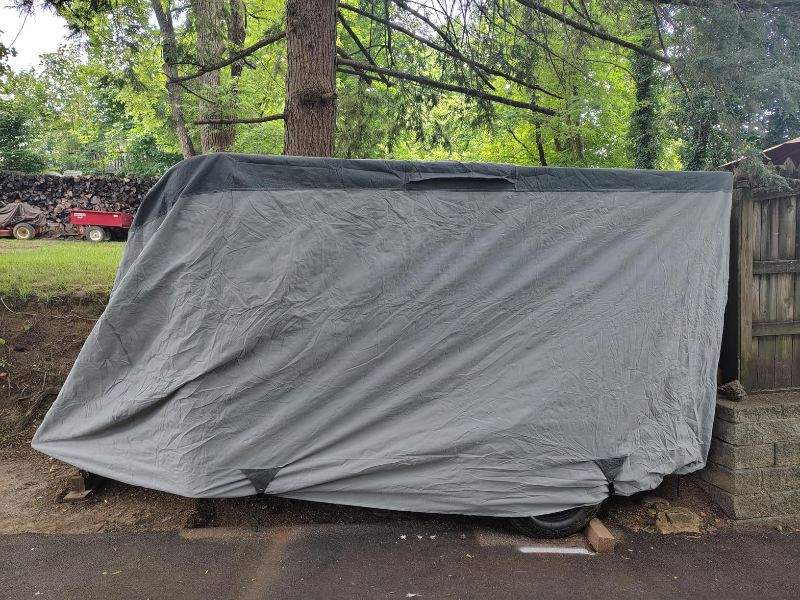 GEARFLAG Fiberglass Travel Trailer RV Cover Multi-Layers with Reinforced Windproof Side-Straps Anti-UV Water-Resistance Heavy Duty (Fits Fiberglass 11-13ft) customer photo 2