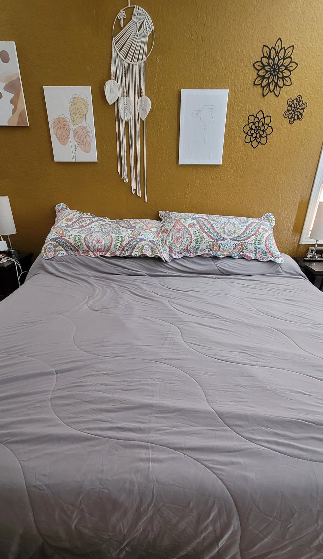 DOWNCOOL Cooling Comforter Queen Size, Grey Cooling Blanket for Hot Sleeper | Lightweight & Breathable Blanket for Night Sweats, Dual-Side Cooling Summer Bedding, 90