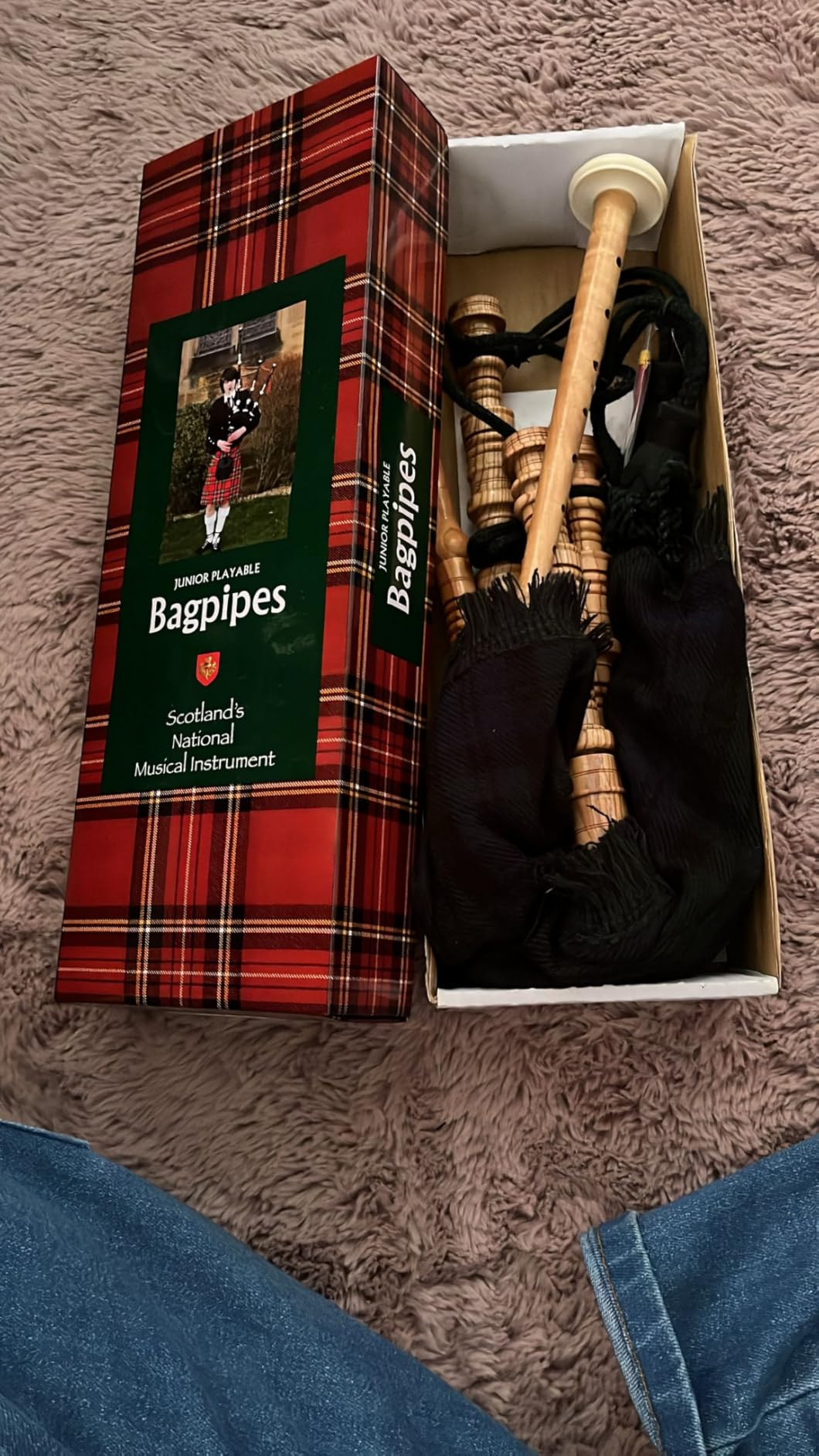 Mini Miniature Bagpipe, Rosewood Bagpipe for Beginners Playable Gift set. (Royal Stewart) customer photo 1