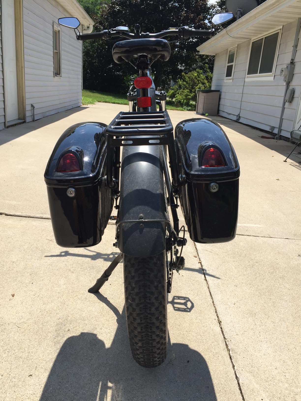 ECOTRIC Large 60L Motorcycle Hard Saddle Bags W/brackets Compatible With Harley Davidson Dyna Softail Sportster Honda Suzuki Kawasaki Yamaha Cruiser Shadow Vulcan Universal Saddlebags Luggage Trunk customer photo 1
