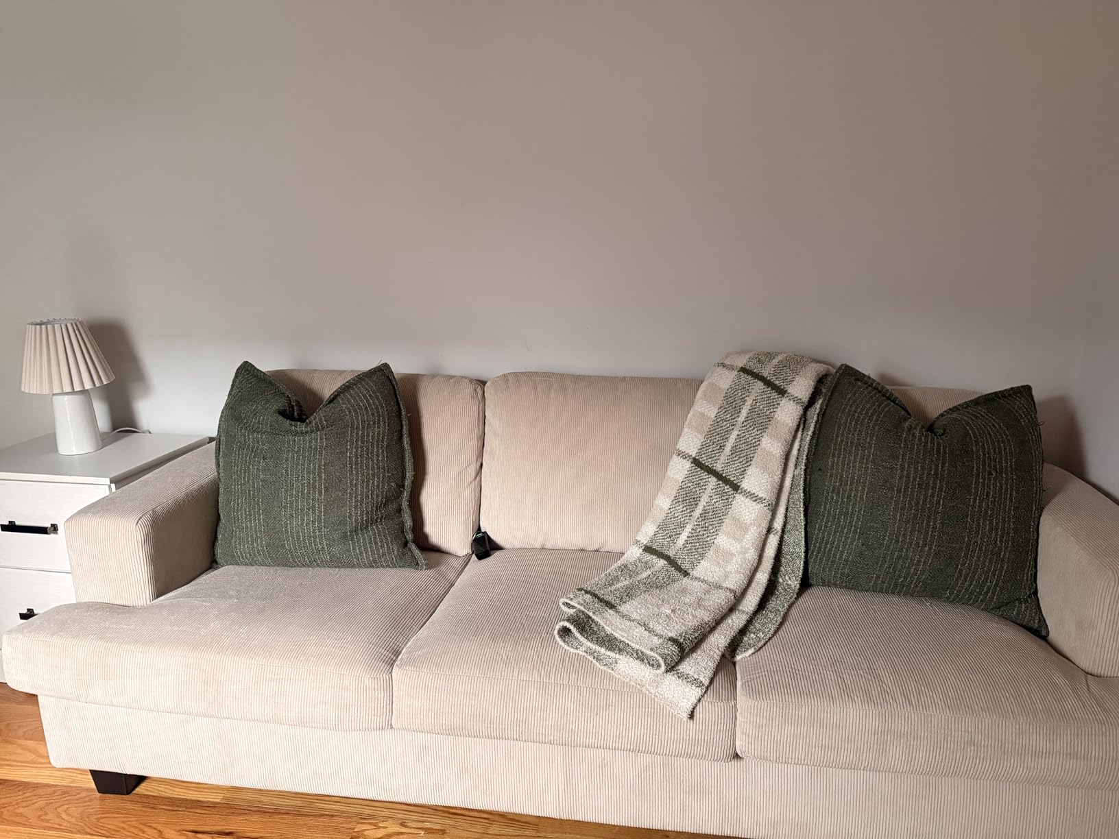 COPIAE 89 Inch Sofa with Extra Deep Seats Oversize, 3 Seater Sofa for Living Room, Modern Couch and Sofa, Comfy Armrests and Seats and Backrests, Easy Installation, Corduroy Fabric Blue customer photo 1
