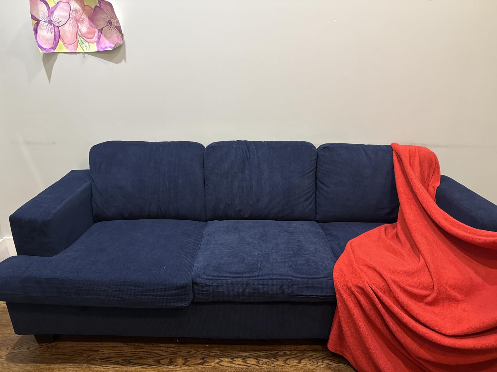 COPIAE 89 Inch Sofa with Extra Deep Seats Oversize, 3 Seater Sofa for Living Room, Modern Couch and Sofa, Comfy Armrests and Seats and Backrests, Easy Installation, Corduroy Fabric Blue customer photo 2