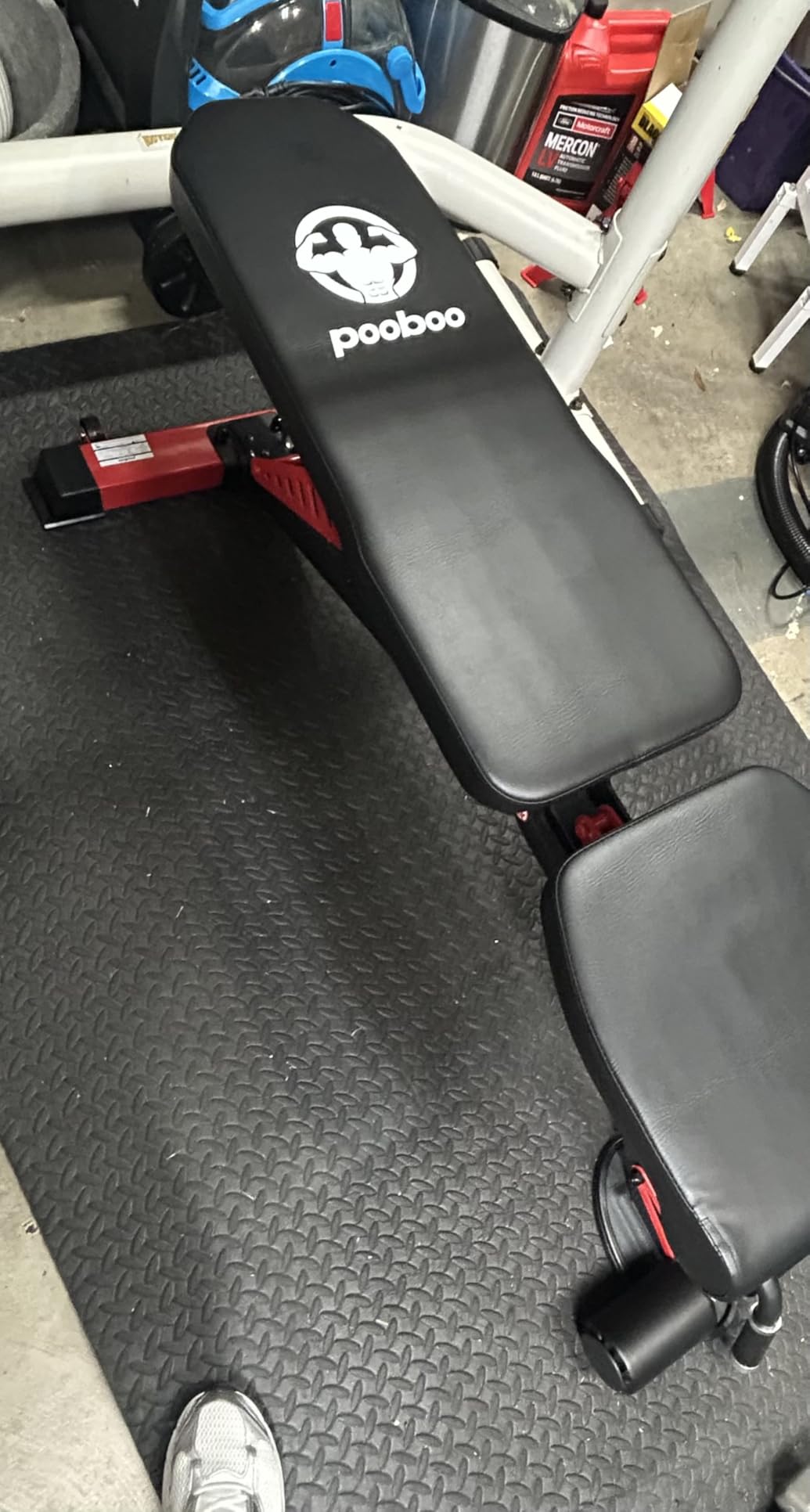 Pooboo Weight Bench, Adjustable Workout Bench for Home, 1500LBS Weight Capacity Heavy Duty Strength Training Bench, Flat/Incline/Decline Positions for Full Body Workout customer photo 2