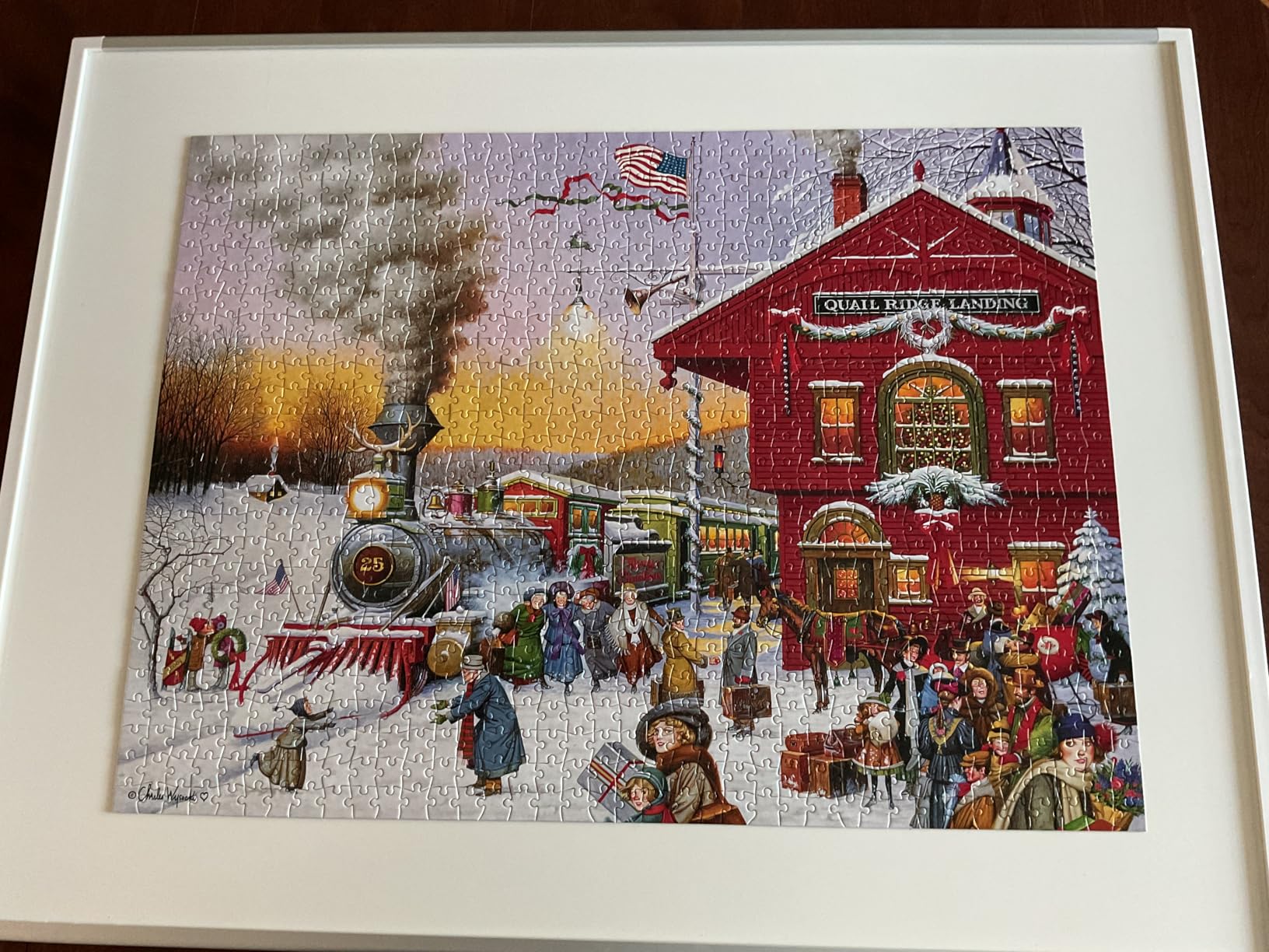 Buffalo Games Charles Wysocki - Know It All - 1000 Piece Jigsaw Puzzle - 26.75 x 19.75 in, Poster Included - 1000 Piece Puzzle for Adults - Folk Art Village Scene - Recycled Board customer photo 2