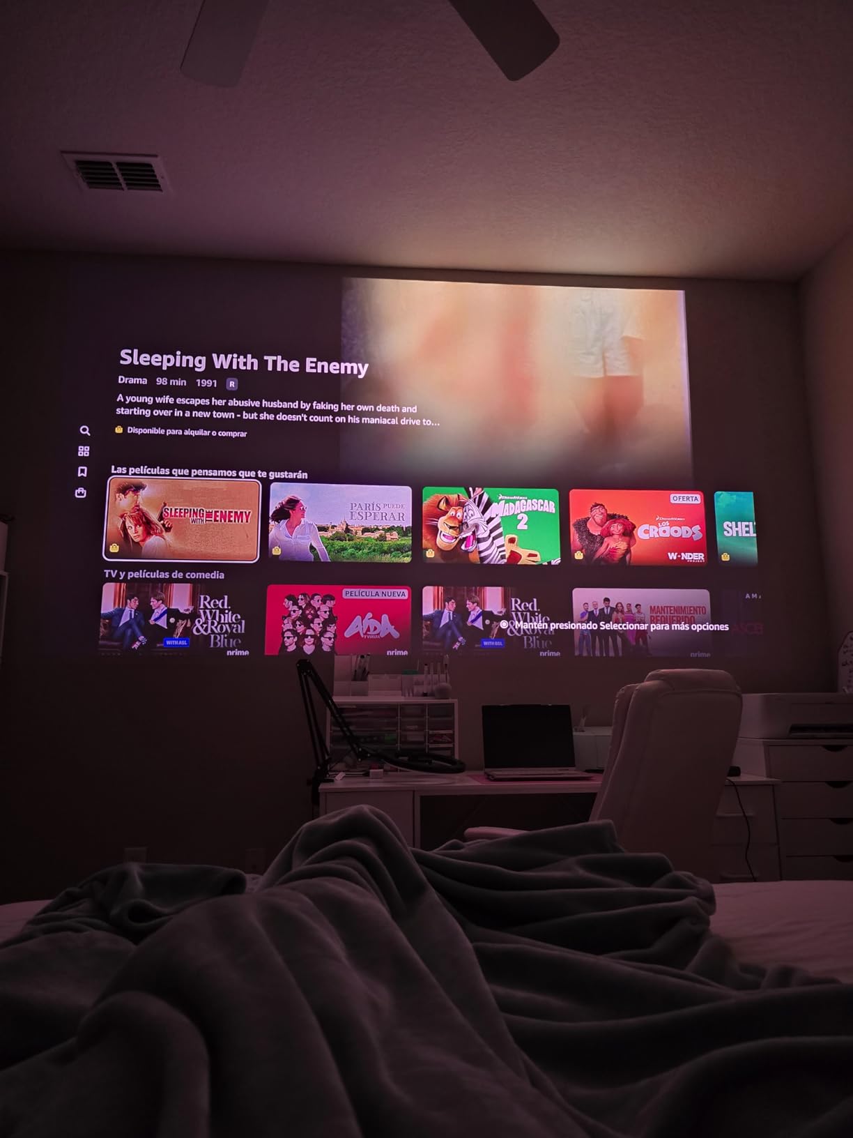 JMGO N1S 4K Smart Portable Projector, Triple Laser, 1100 ISO Lumens, Gimbal Instant Auto Focus, Google TV, Netflix, 110% BT.2020, Wi-Fi 6, HDR10, 10W Dolby Audio, Blu-ray 3D customer photo 1