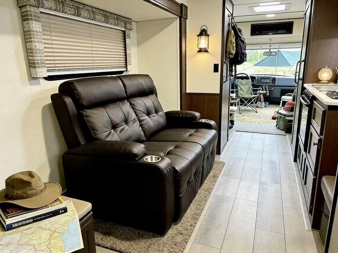 Recliner Sofa, Massage Reclining Sofa 4 Seater Sets Heavy Weight Capacity, RV Loveseat Clearance with Storage, Cup Holders, Wall Hugger Couches for Living Room customer photo 2