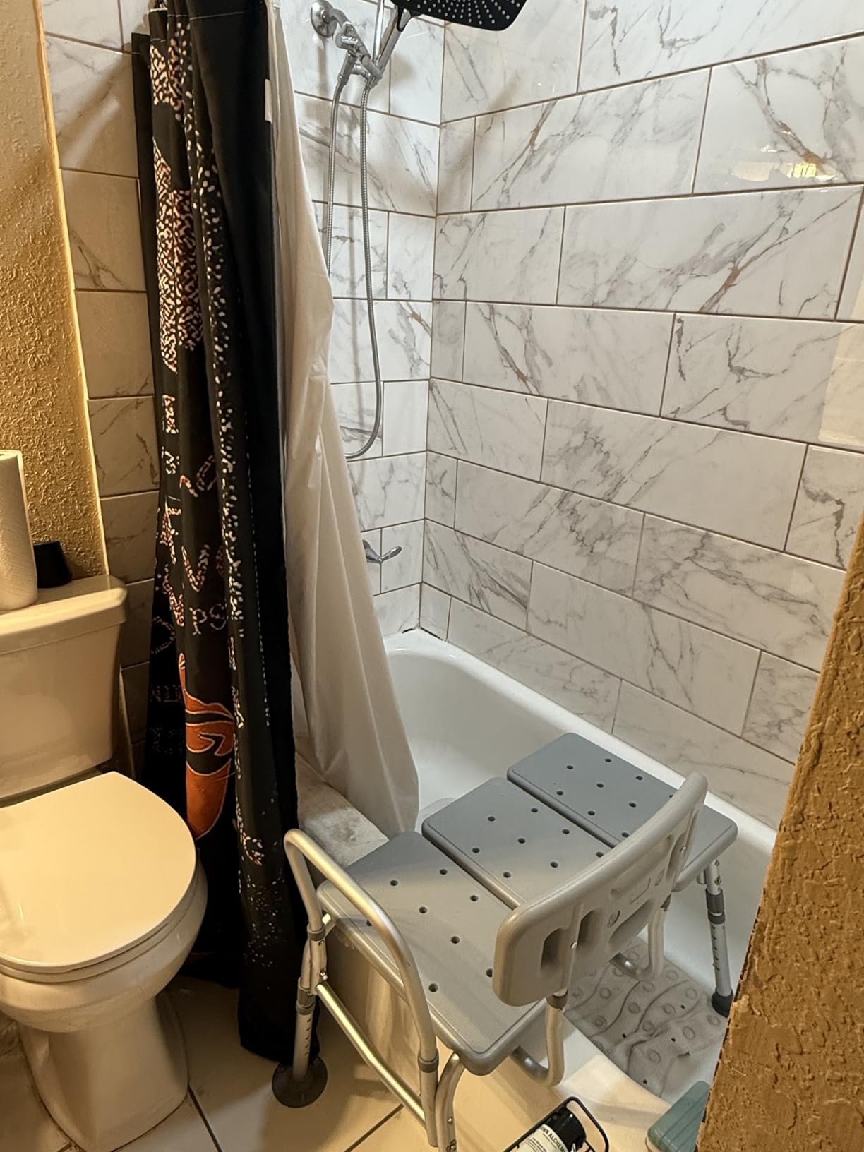 HOMLAND Tub Transfer Bench for Bathtub, 400 lbs Heavy Duty Shower Chair with Backrest, Slip-Resistant Feet, Height Adjustable Shower Bench Shower Seat for Elderly and Disabled customer photo 2