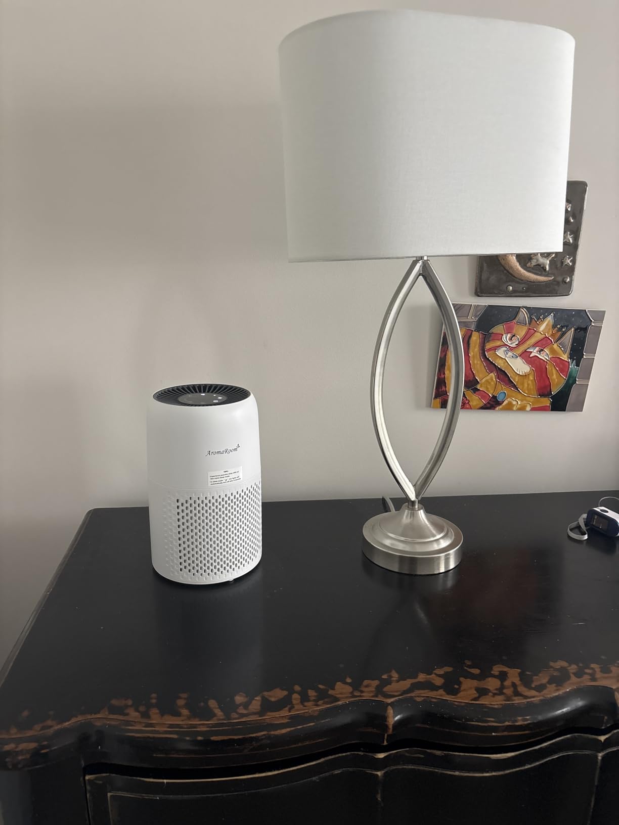 Air Purifier for Home Bedroom, AromaRoom H13 HEPA Air Filter For Smoke Pollen Dander Hair Smell Air Cleaner, 3-in-1 Filter with Sleep Mode, Quiet Air Cleaner For Pets, Home, Baby Room (White) customer photo 2