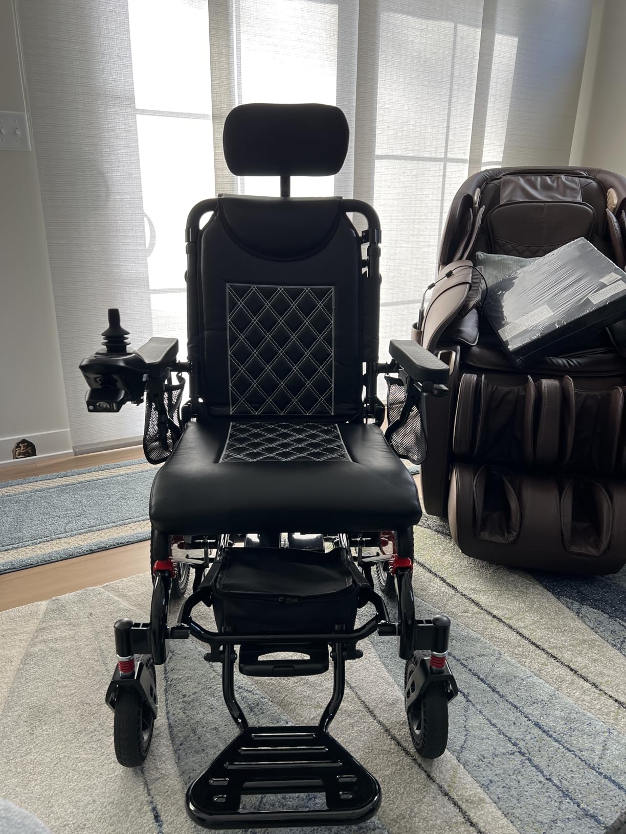 Rubicon DX11 - Reclining Foldable Electric Wheelchairs for Adults - Longest Range 25 Miles of Freedom: Airline Approved Deluxe Electric Wheelchair with Dual 12AH Lithium Batteries, 600W Motor (Model8) customer photo 2