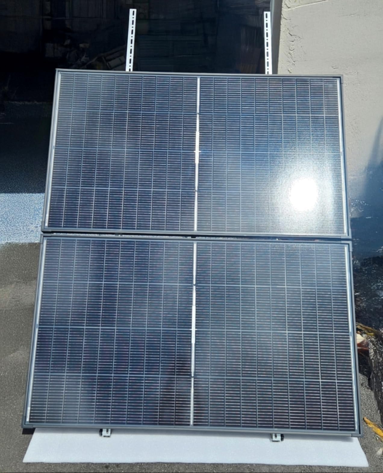 Solar Panel Mount Brackets, 2 Sets 45 inch Adjustable with Foldable Tilt Legs, Suitable for 2-4pcs 180 200 300 400 500 Watt Solar Panel for Roof, RV, Boat, and Off-Grid customer photo 1