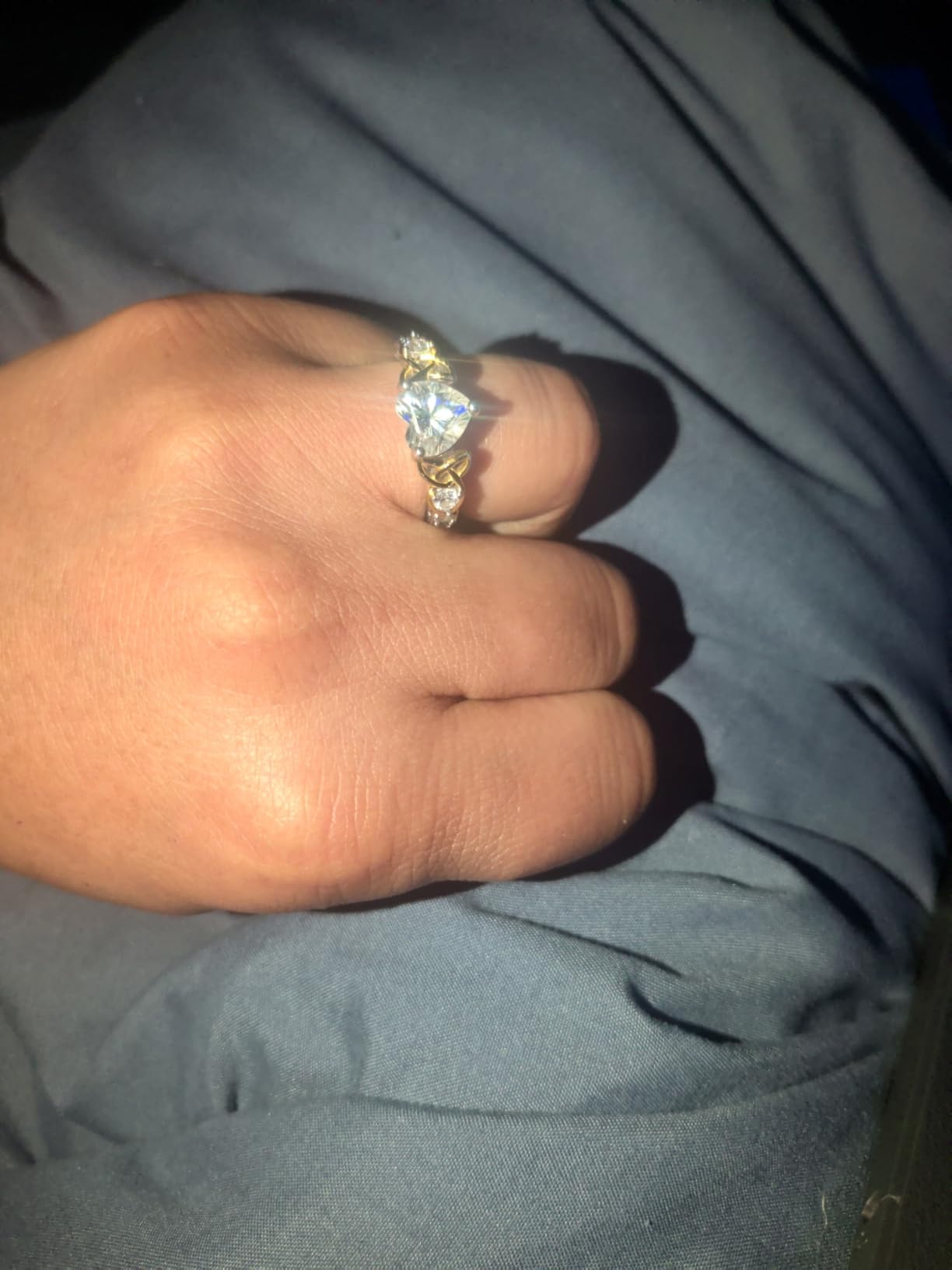Moissanite Promise Rings for Her, 2CT D Color VVS1, Heart Shaped Celtic Knot, 925 Sterling Silver Engagement Wedding Anniversary Valentines Promise Gift with Certificate customer photo 1