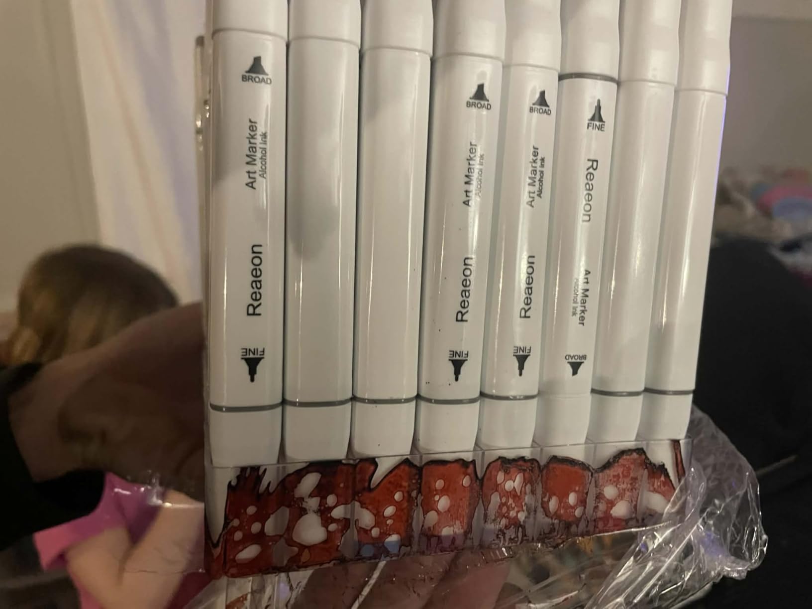 Reaeon Alcohol Art Markers, 80 Colors Fine & Chisel Dual Tip Marker Set, Permanent Art Markers for Adults Sketching Painting Drawing and Coloring(White Barrel) customer photo 1