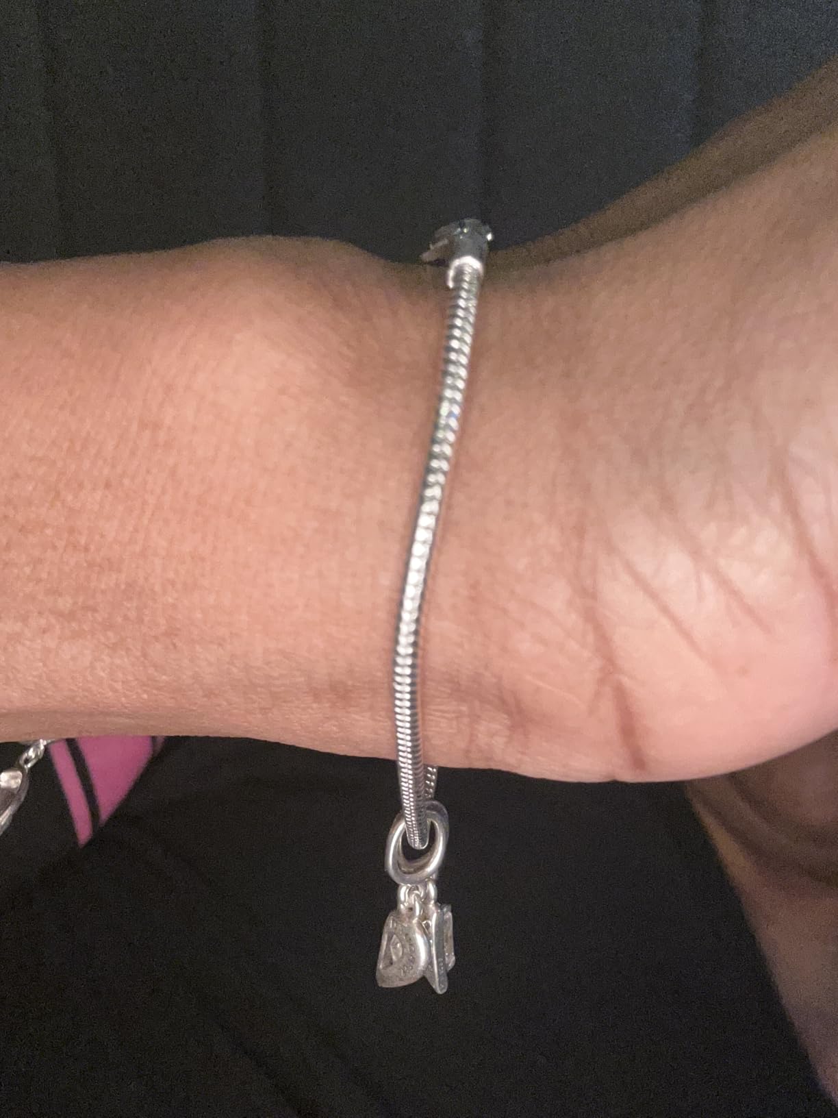 Charm Bracelet 925 Sterling Silver Bracelets for Women 2mm Dainty Snake Chain Bracelet Jewelry Gifts for Her customer photo 1