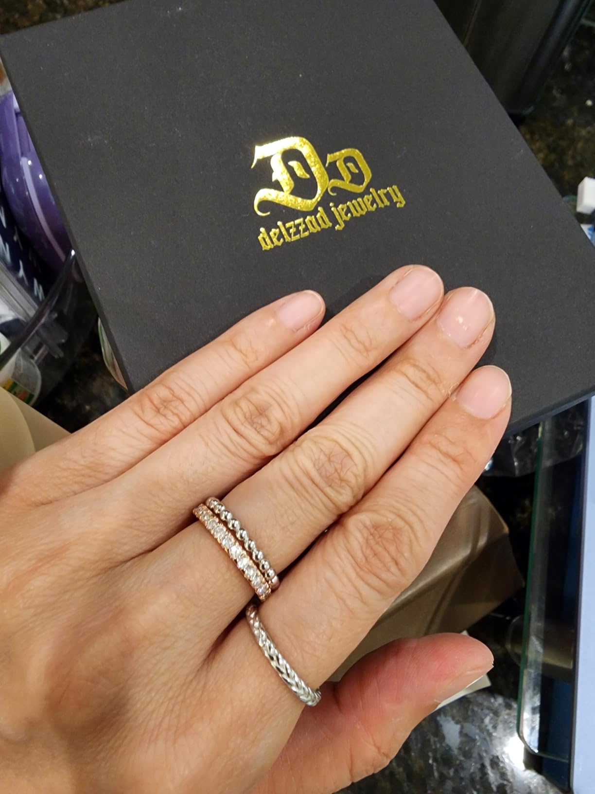 Moissanite Wedding Band for Women, Full Eternity Stackable Ring | Solid S925 Sterling Silver 1CT Round-Cut D-Color VVS1 Eternity Ring customer photo 1