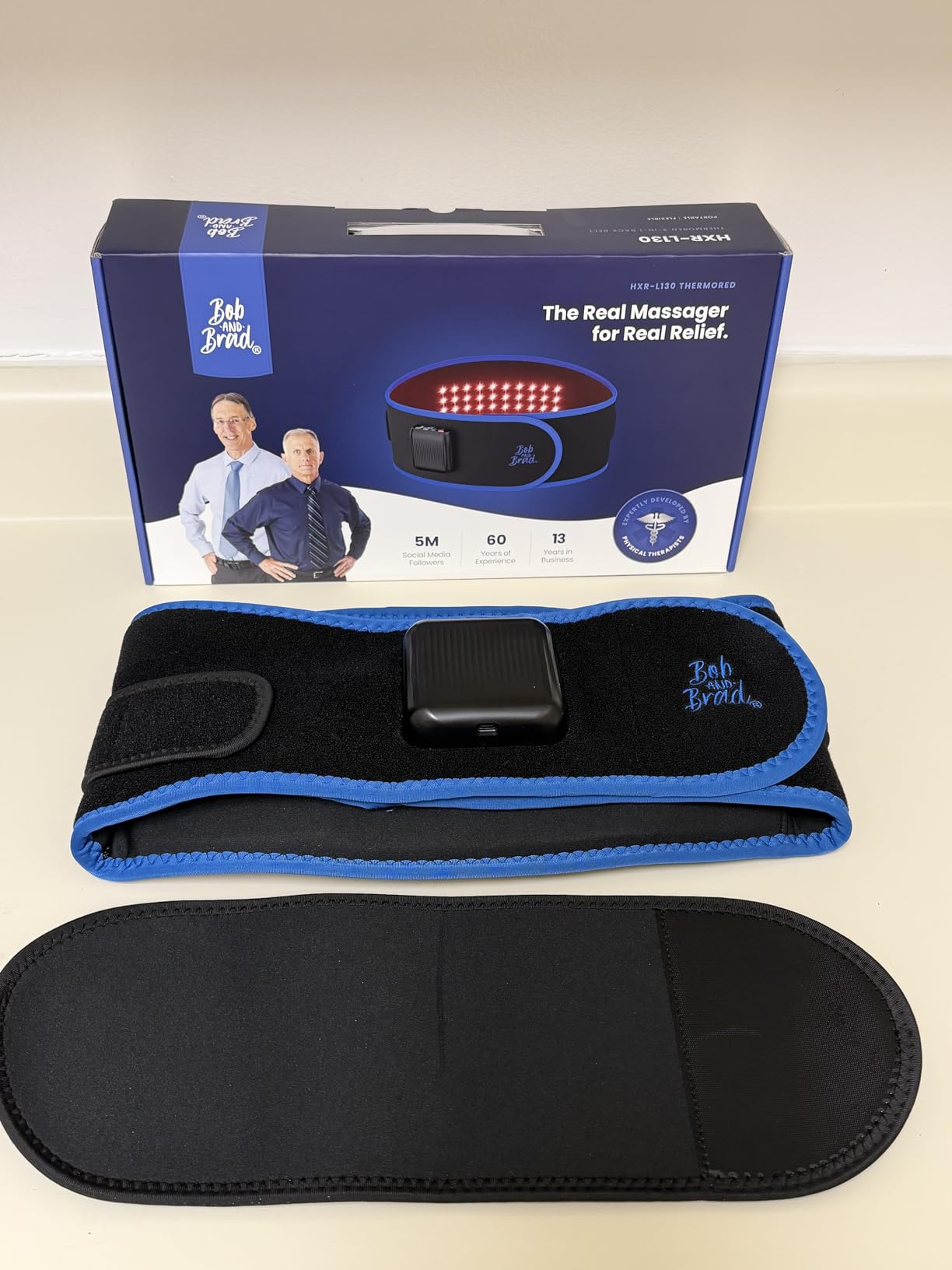 BOB AND BRAD ThermoRed Cordless Heating Pad for Lower Back with Red Light | FSA Wearable Lower Back Heating Pad, 660nm Red + 850nm NIR Light, 4 Heat Levels, Gentle Vibration, 15min Timer, HSA Eligible customer photo 1