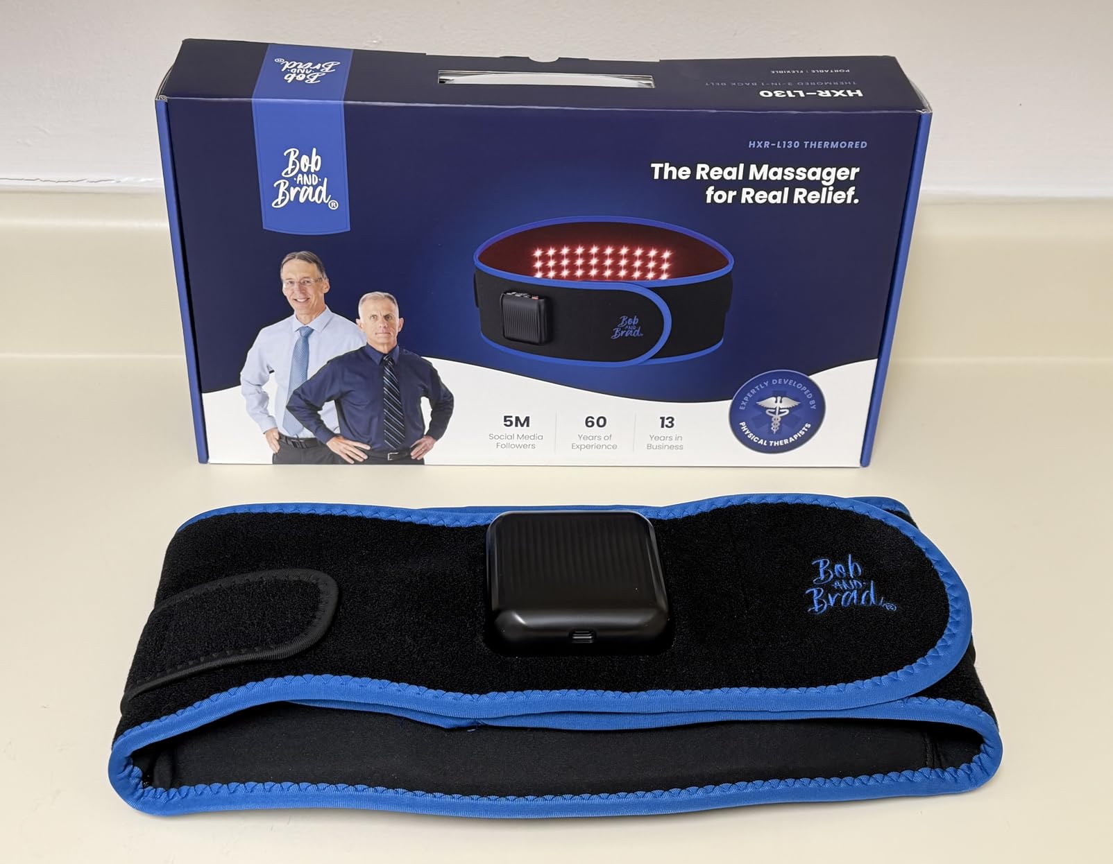 BOB AND BRAD ThermoRed Cordless Heating Pad for Lower Back with Red Light | FSA Wearable Lower Back Heating Pad, 660nm Red + 850nm NIR Light, 4 Heat Levels, Gentle Vibration, 15min Timer, HSA Eligible customer photo 2