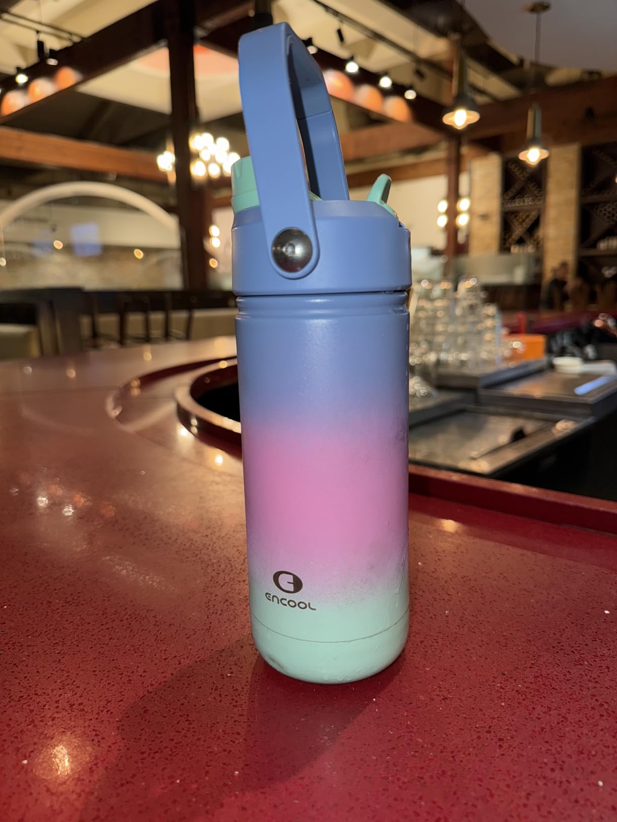 ENCOOL Insulated Water Bottle with Straw Stainless Steel Water Bottle, Leak-Proof, BPA-Free, Double Wall Vacuum Keeps Cold for 24 Hours for Sports, Travel, School (26 oz, Cotton Candy) customer photo 1