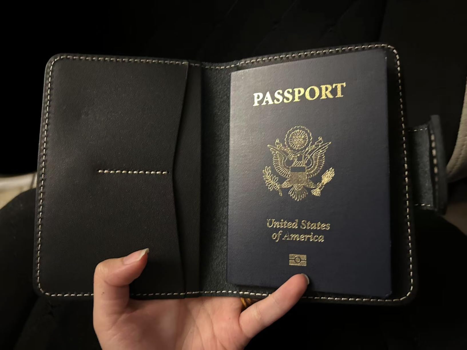 Passport Holder for Travel, Genuine Leather Passport Holder with AirTag Hidden, RFID Passport Cover Travel Wallet for Airport Essentials, Travel Must Haves Gifts (Coffee Brown) customer photo 1