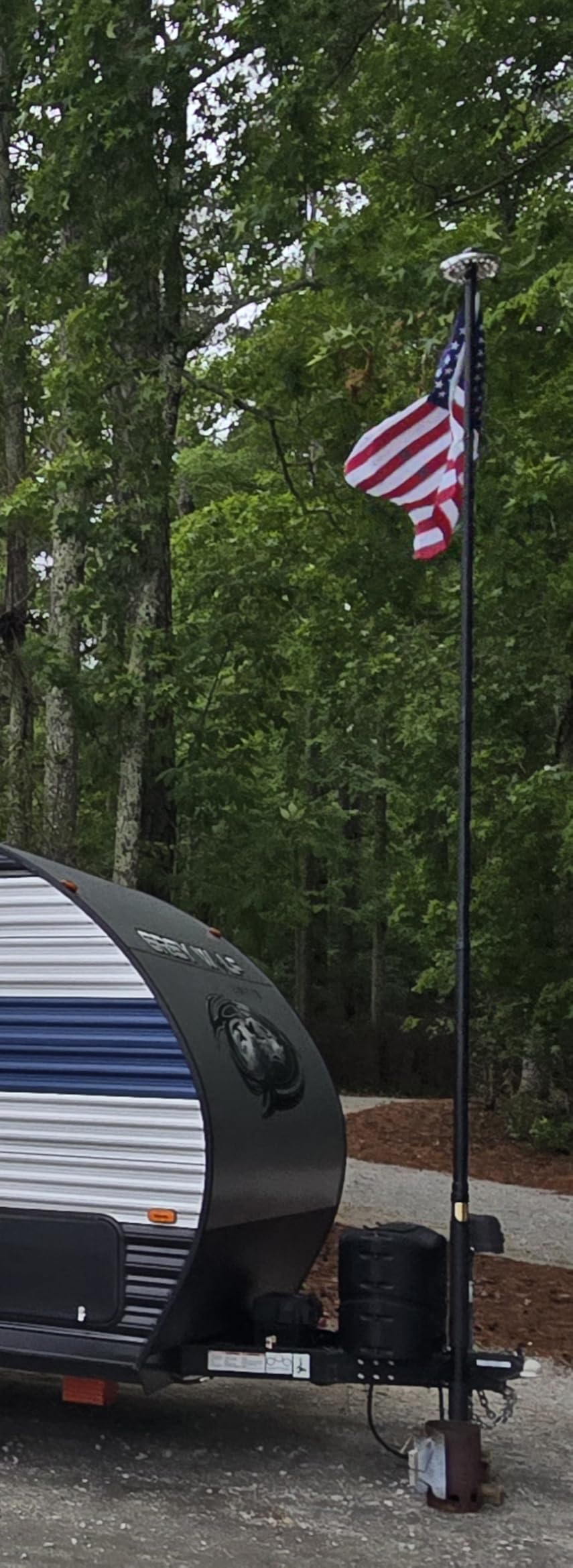 20FT Telescoping Flag Pole for Outside House, Extra Thick Telescopic Flagpole with USA Flag, Inground Outdoor Use, Camper RV, Residential & Commercial customer photo 1