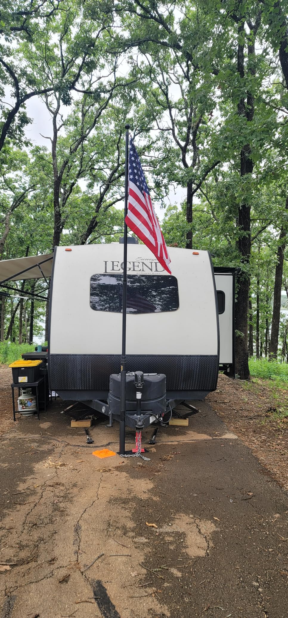 20FT Telescoping Flag Pole for Outside House, Extra Thick Telescopic Flagpole with USA Flag, Inground Outdoor Use, Camper RV, Residential & Commercial customer photo 2