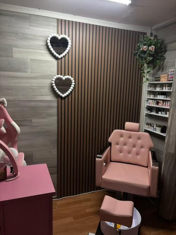 FHFO Pedicure Chair No Plumbing, 360° Swivel Hydraulic Adjustable Reclining Station with Massage Foot Bath & Footrest for Nail Tech, Spa, Salon (Pink) customer photo 1