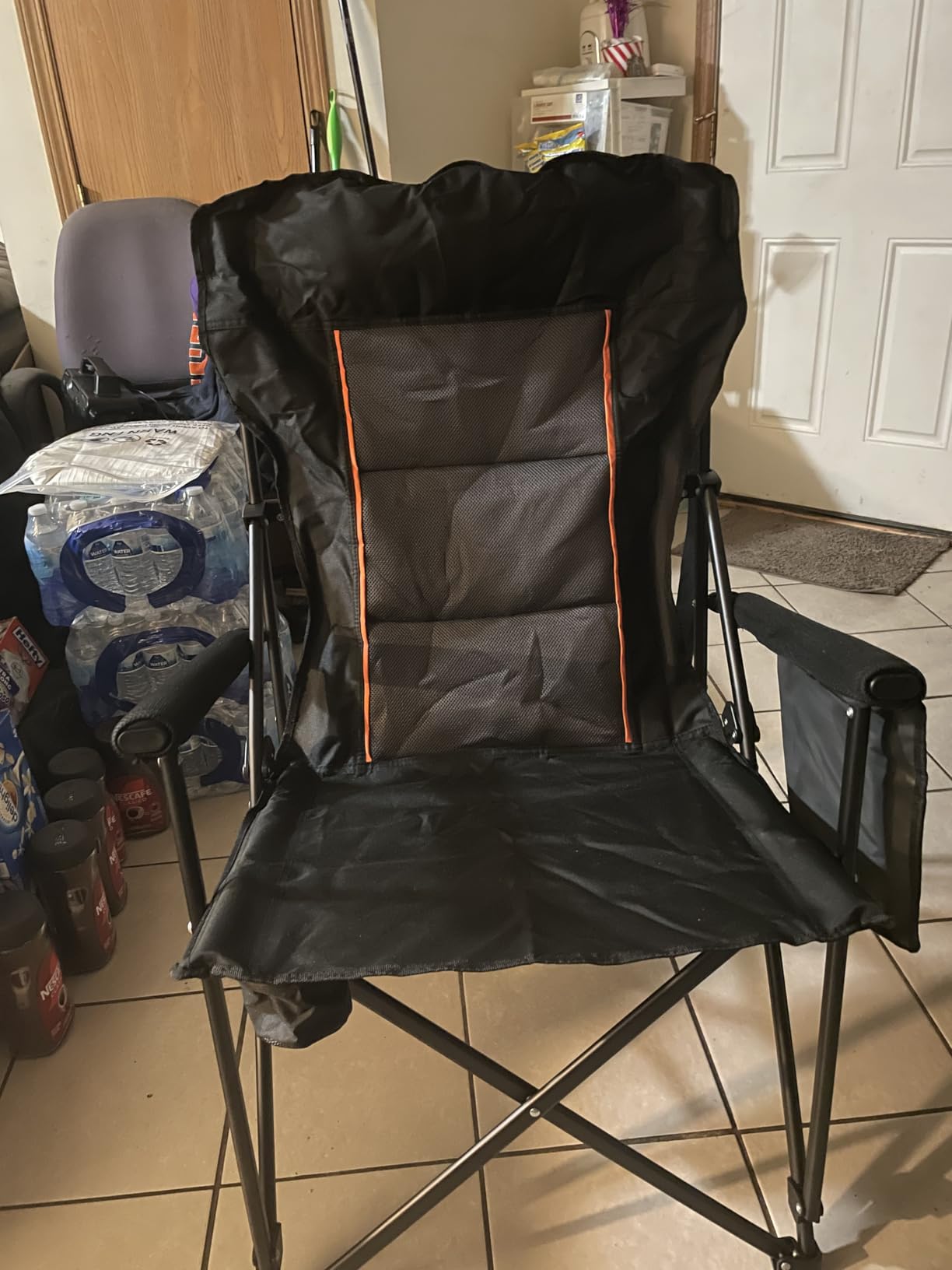 ALPHA CAMP Heavy Duty Camping Chairs with Cup Holder Oversized Folding Chair 500LBS Capacity Outdoor Chair with Headrest, Lawn with Side Pocket for Lawn, Sports and Fishing customer photo 2